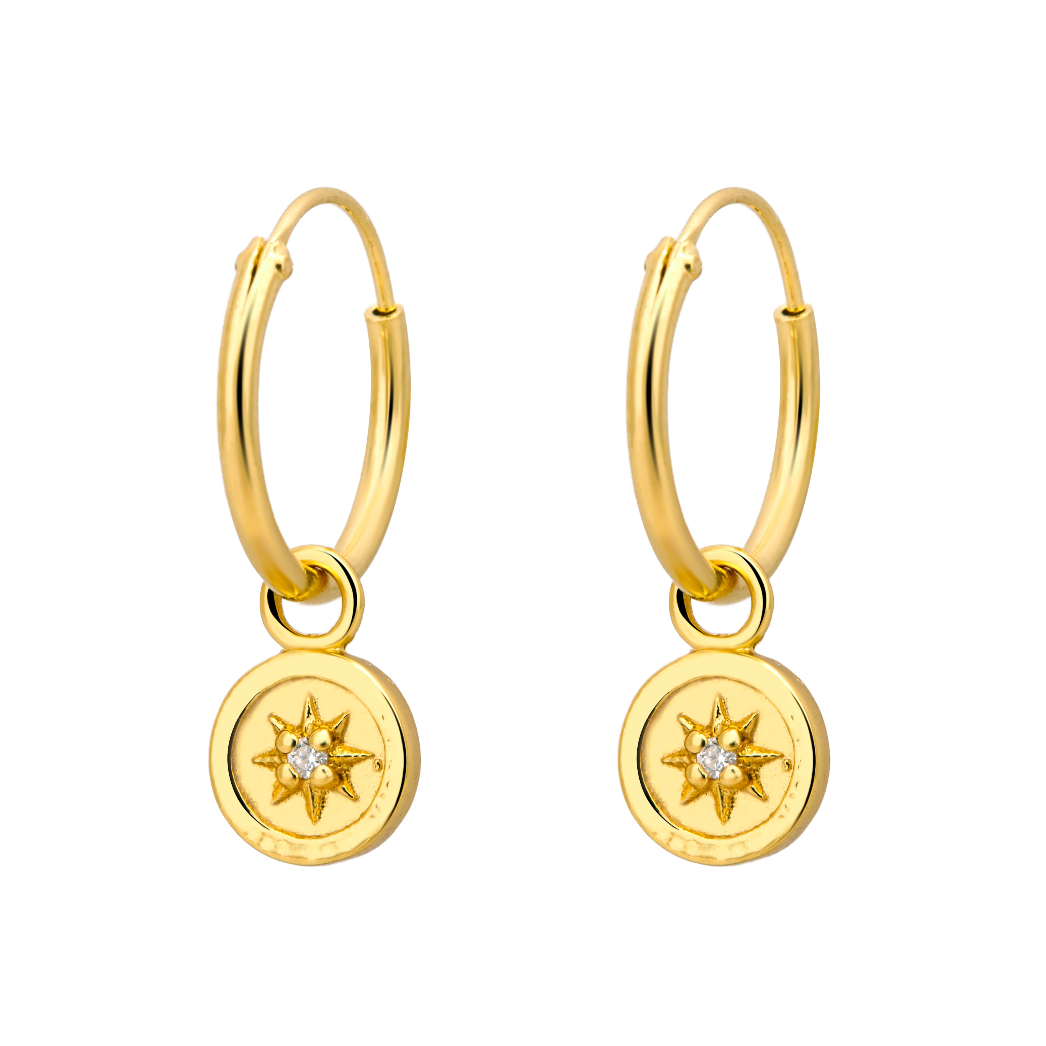 Asteria Sleeper Gold Earrings for Women - 14K Gold Plated Hoop Earrings for Sleeping, Comfortable Hypoallergenic Earrings for Everyday Wear, Perfect Gift for Her
