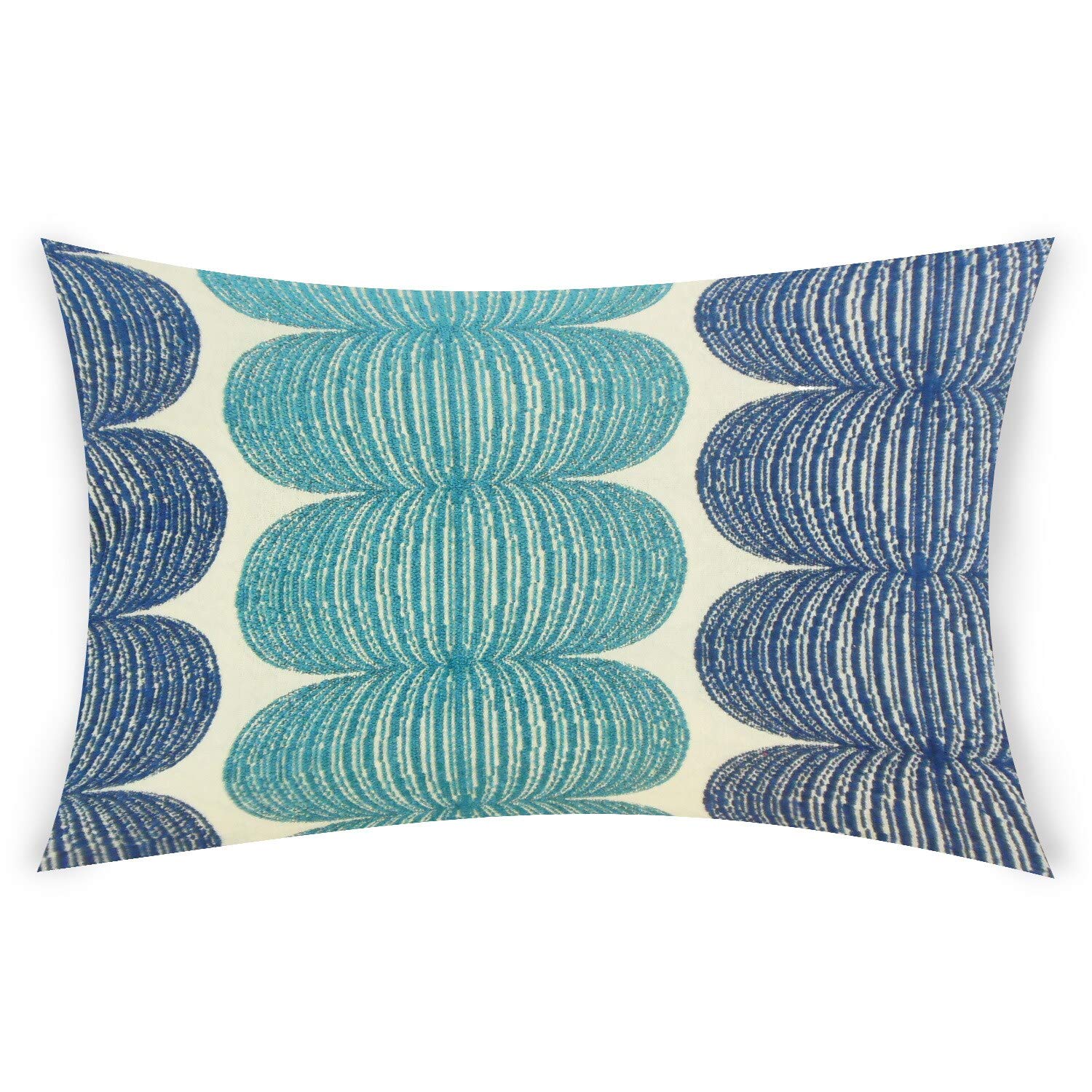 Tan Geometric Lumbar Throw Pillow - 100% Cotton Beach Decor for Sofa & Bed - Made in USA | Perfect for Coastal Living Rooms & Boho Bedrooms