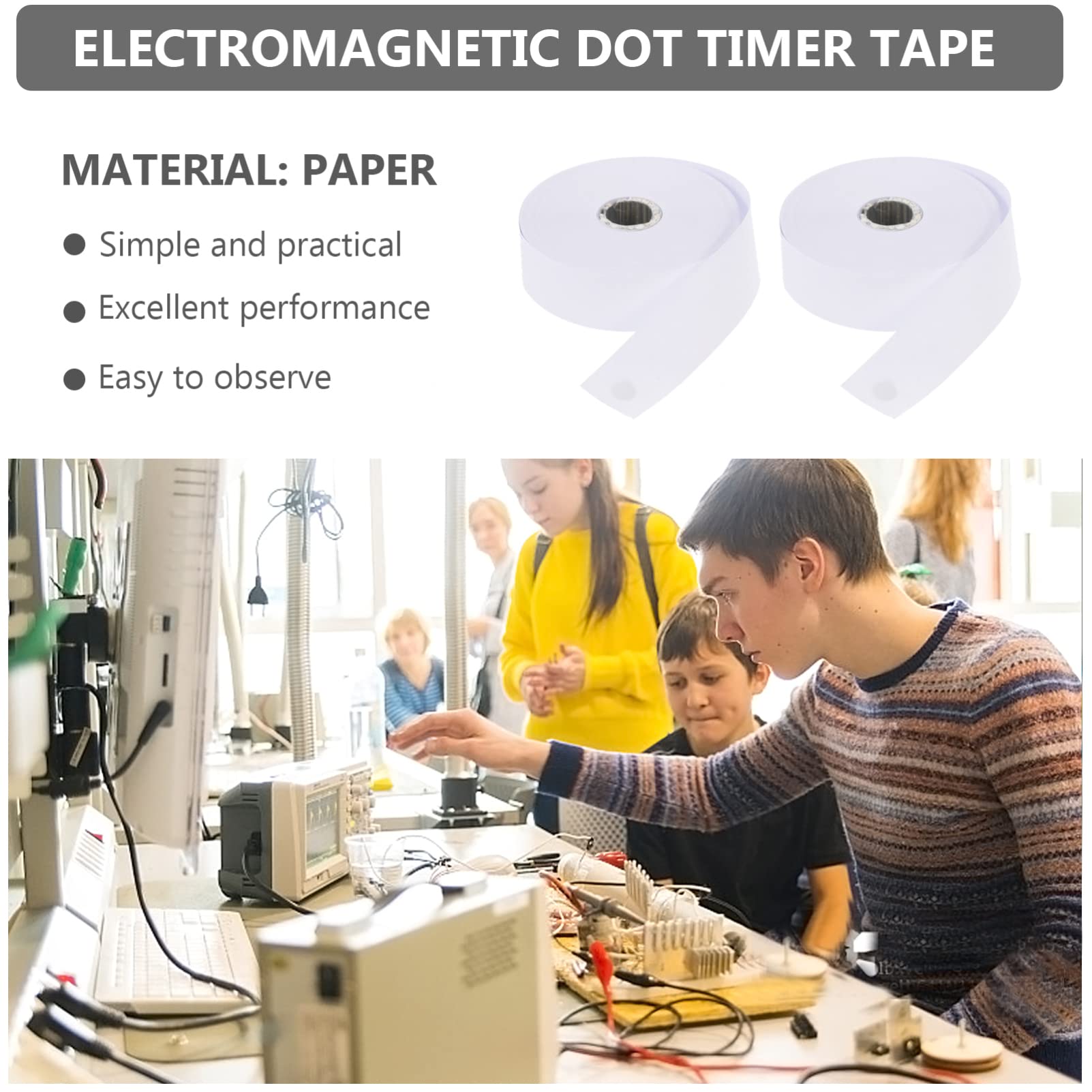 10 Rolls Physics Electrical Experiment Tape - Electric Spark Timer Paper for Physics Teaching & Lab Experiments | Perfect for Classroom Demonstrations & Science Projects