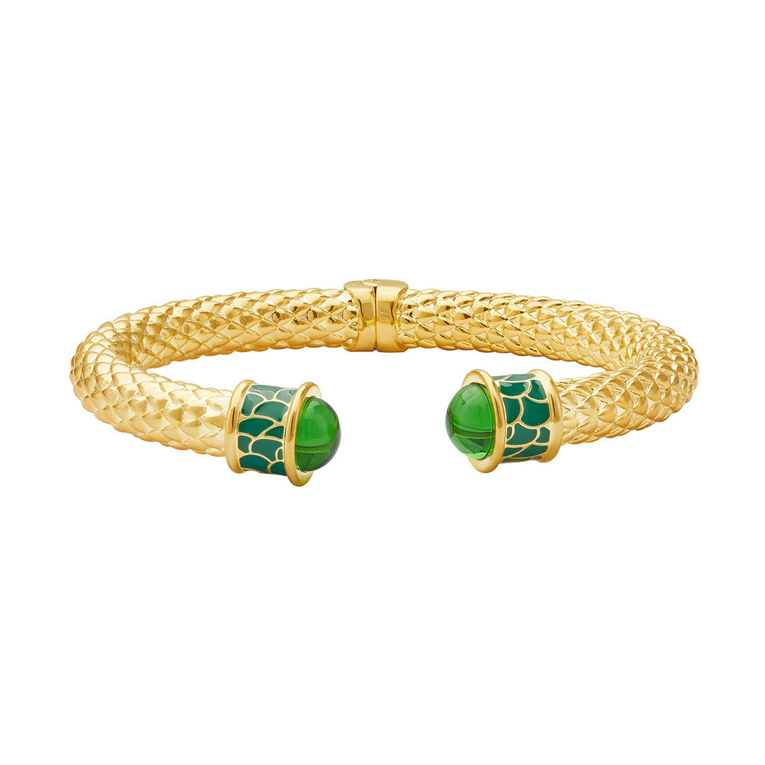 Minoan Hinged Torque Necklace - Emerald Green Statement Jewelry for Women | Perfect for Weddings, Parties & Special Occasions