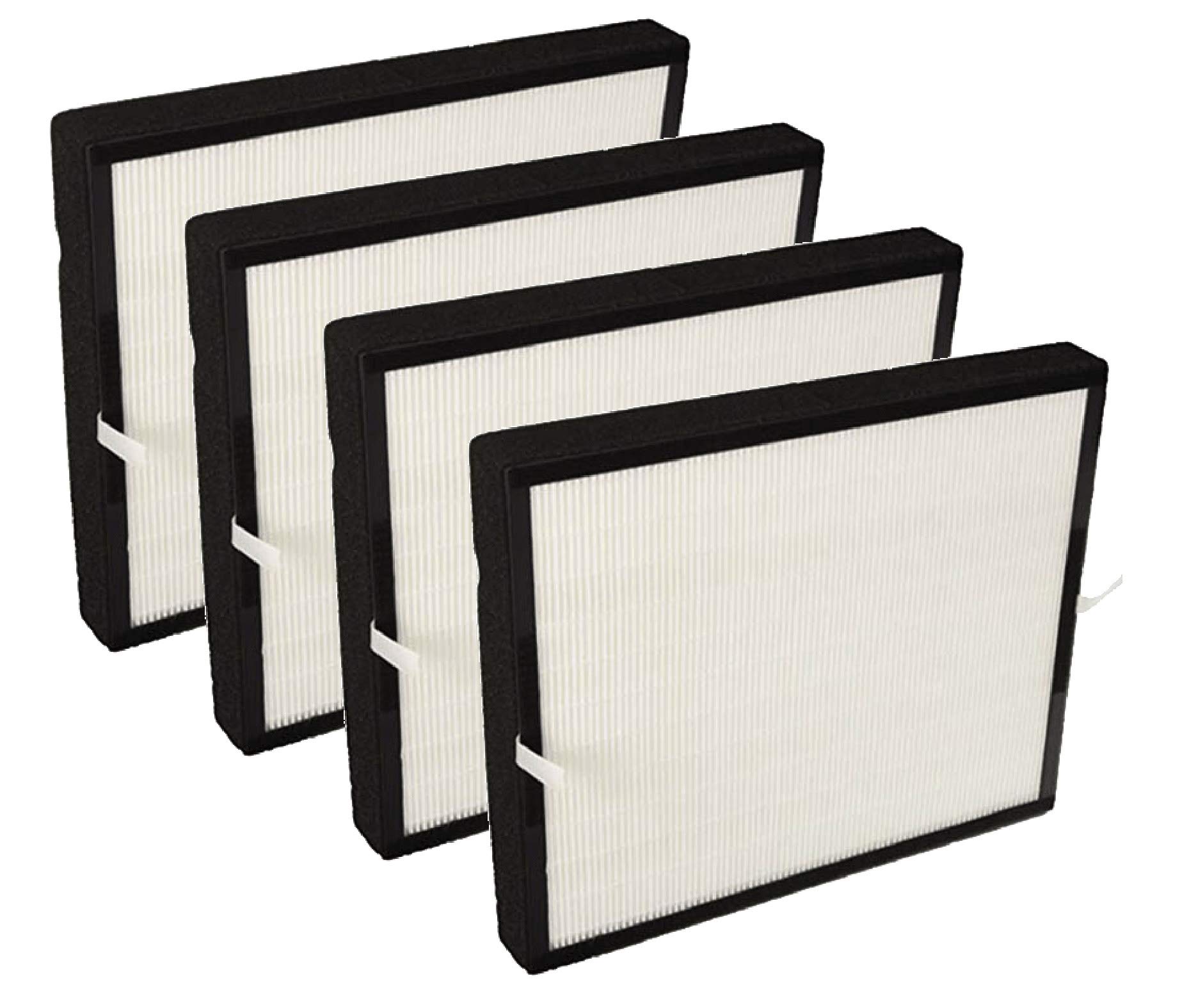 Nispira True HEPA Activated Carbon Air Filter Replacement Set (4 Pack) - Compatible with Air Purifier Models A350 & A375, Alternative to BF25A - Improves Indoor Air Quality for Allergies, Pets, and Dust Removal