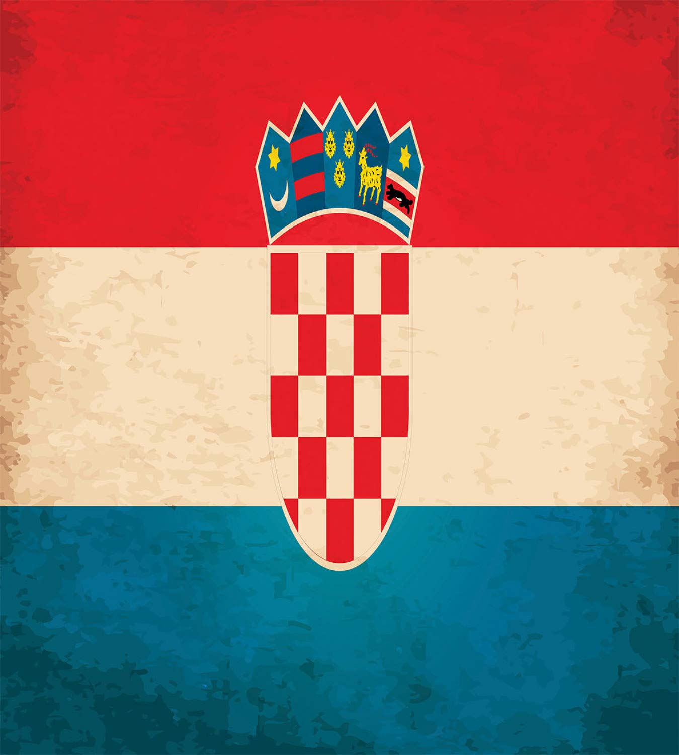 Ambesonne Croatia Duvet Cover Set - King Size 3-Piece Bedding with National Flag Design & Blazonry, Dark Pink Beige - Perfect for Home Decor, Guest Rooms & Themed Bedrooms