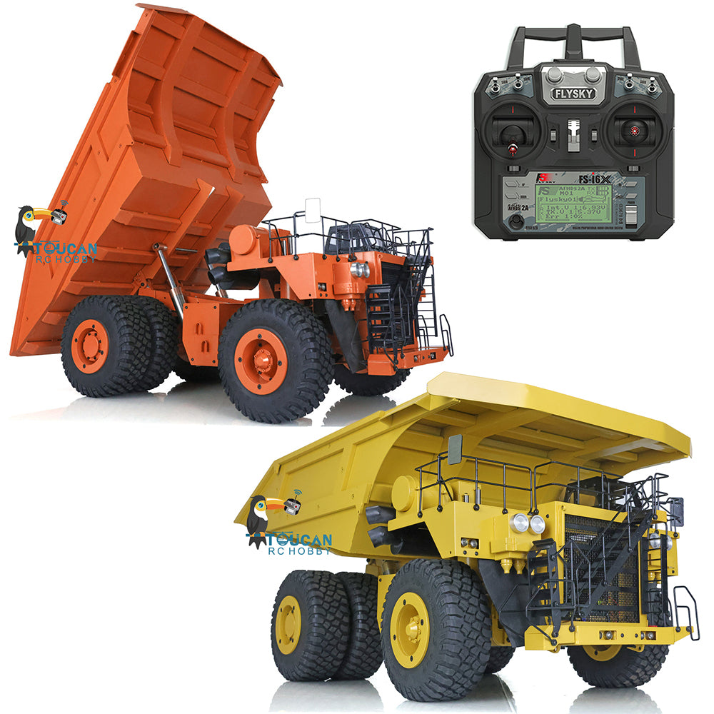 1/20 Scale 793D Radio Controlled Mining Truck - Assembled & Painted Metal Hydraulic Dump Truck Model with I6X Radio & Warning Lights - Perfect for Collectors, Construction Enthusiasts, and RC Hobbyists