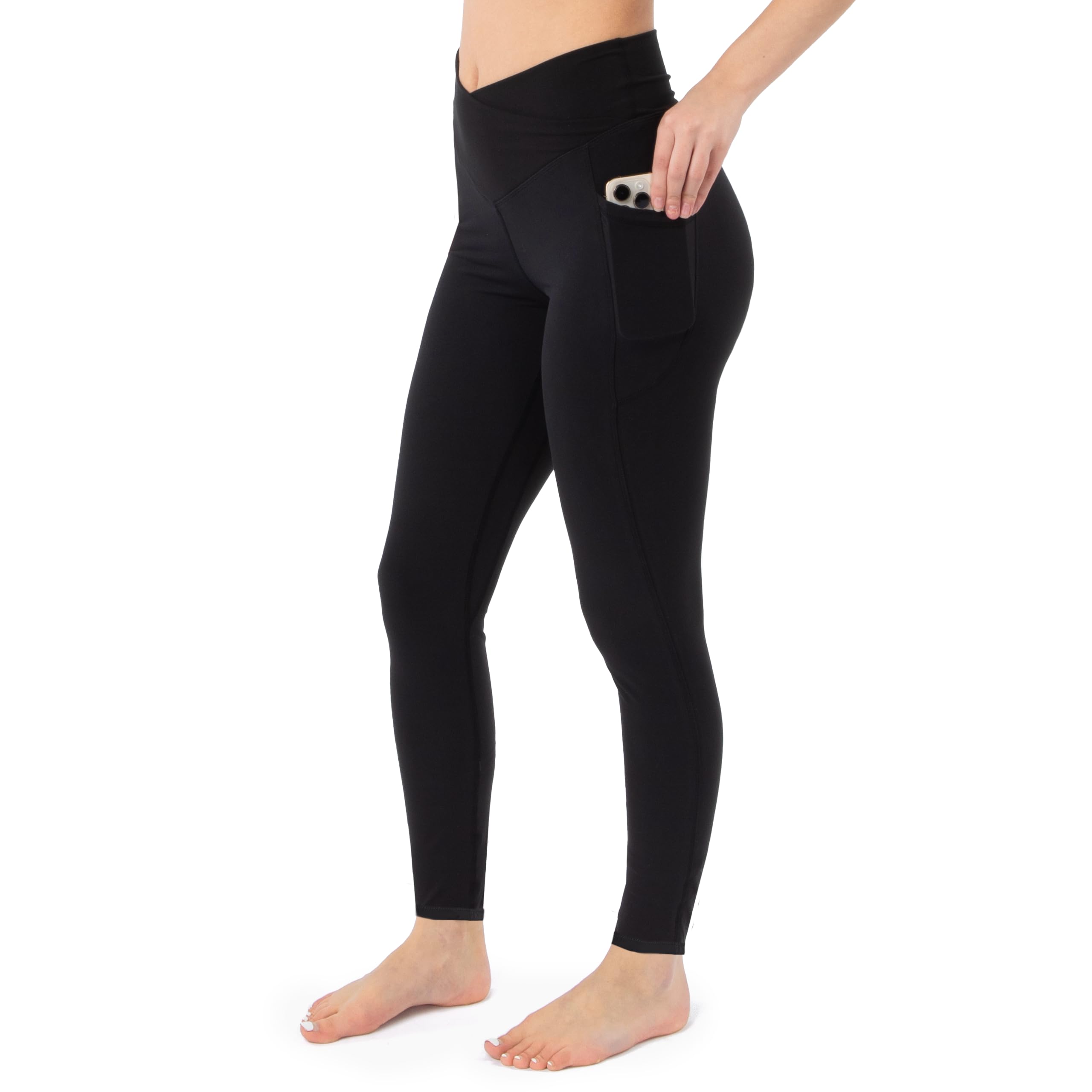 SATINA High Waisted Tummy Control Leggings for Women - Ribbed Full Length Yoga Pants, Workout Joggers - Perfect for Gym, Running & Everyday Comfort