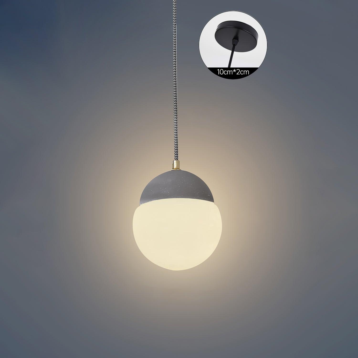 Modern Cement Eclipse Pendant Light - Industrial Style Hanging Lamp for Kitchen Island, Dining Room & Living Room Decor