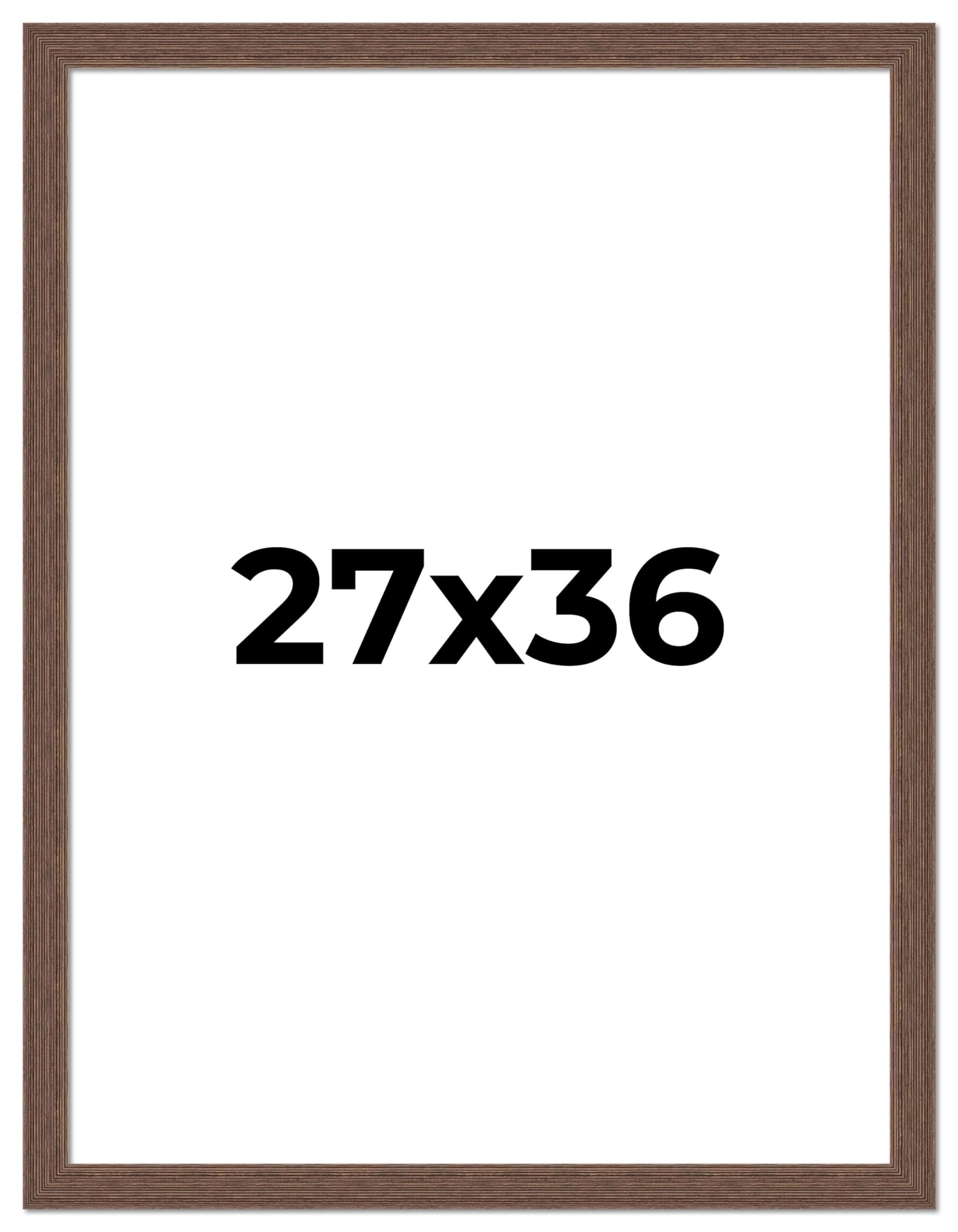 27x36 Brown Distressed Barnwood Picture Frame - Rustic Farmhouse Photo Frame with UV Acrylic Shatter Guard & Acid-Free Backing | Perfect for Wall Decor, Wedding Photos, and Home Office Display