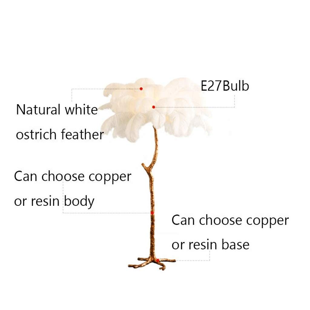 Nordic Style Ostrich Feather Floor Lamp - 43