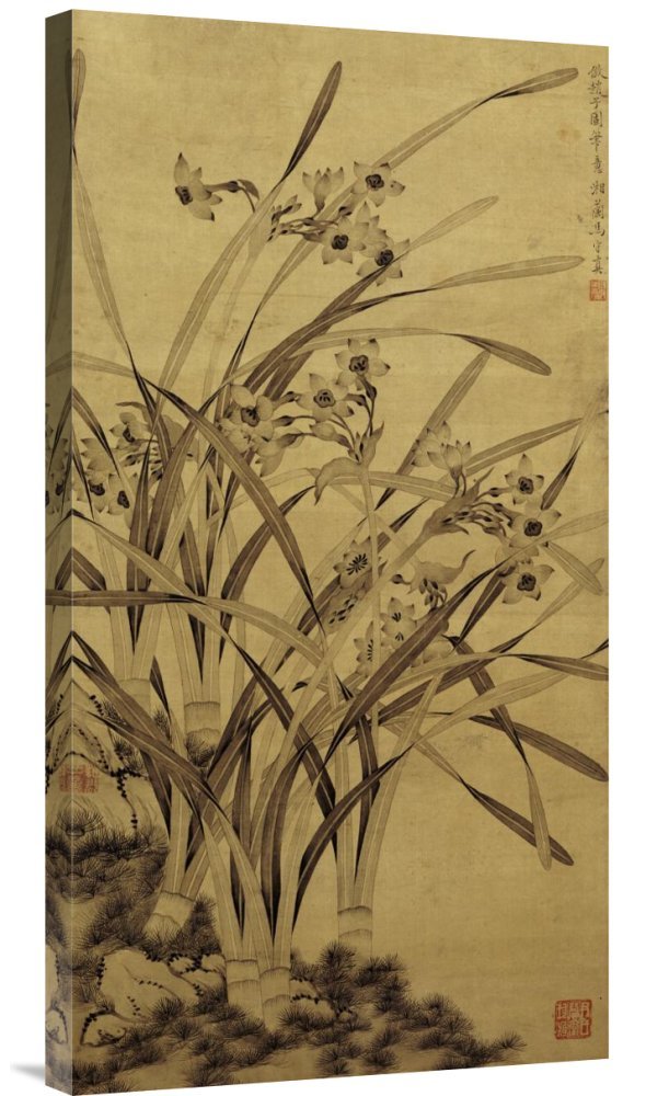 Ma Shouzhen Narcissus Gallery Wrap Canvas Wall Art Print - Giclee on Canvas, Ready to Hang - Perfect for Living Room, Bedroom & Office Decor