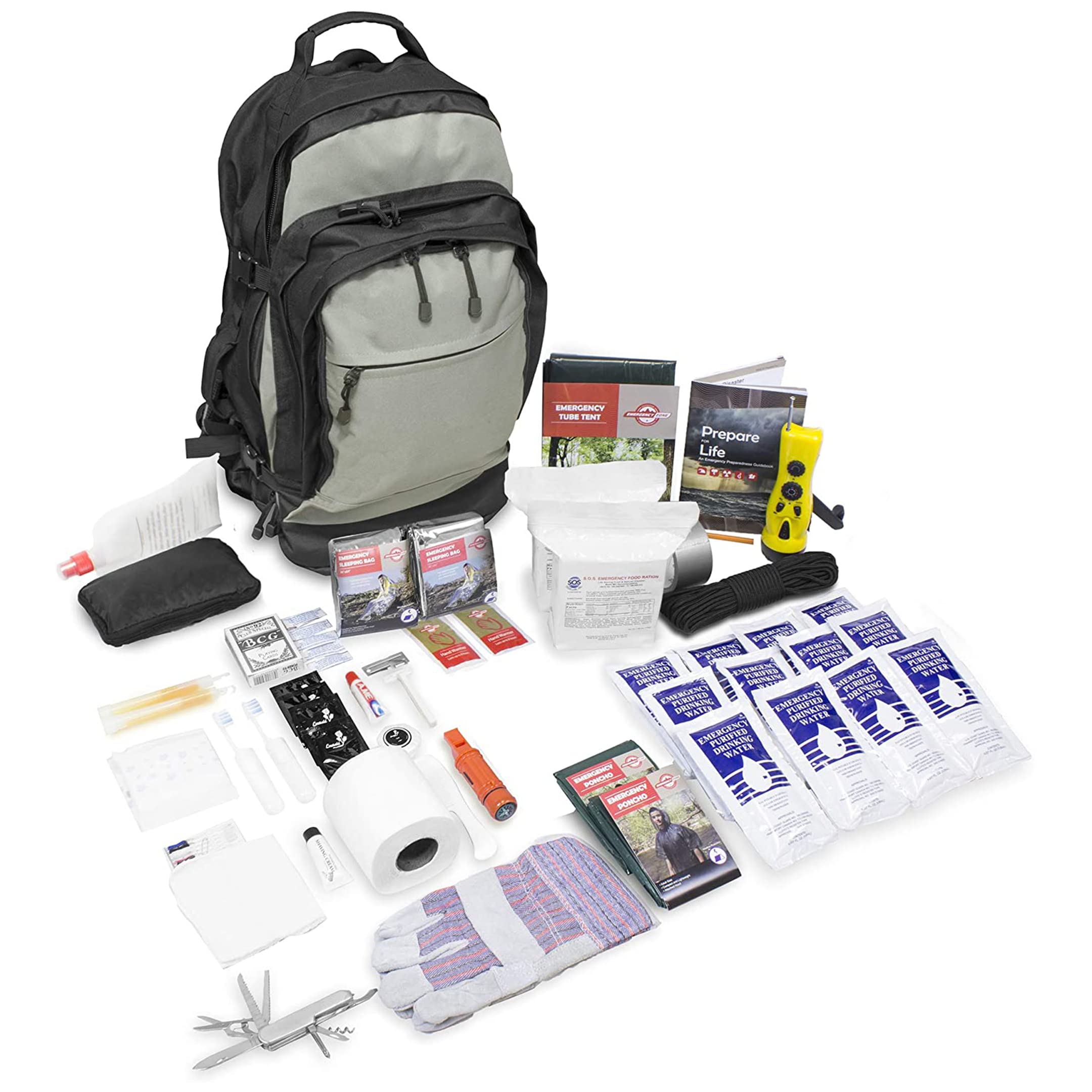 Best Urban Survival Bug-Out Bag & Emergency Preparedness Kit for 6 People - 72-Hour Disaster Supplies for Earthquakes, Hurricanes & Outdoor Adventures