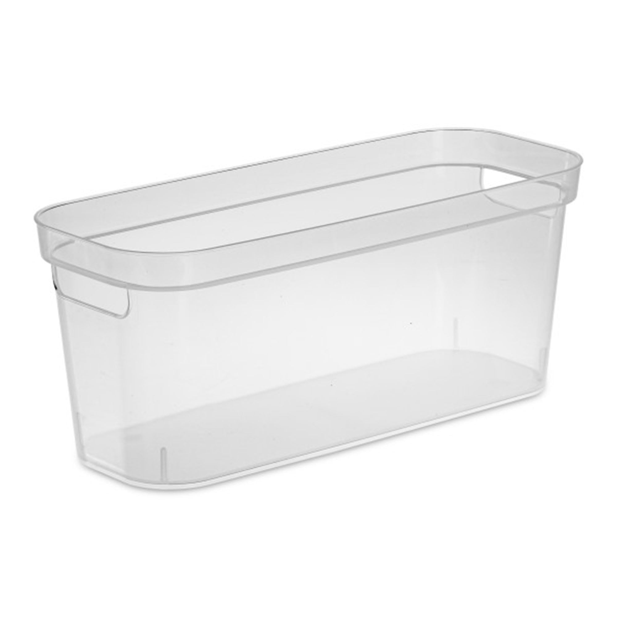 Sterilite 6.25x6.25x15 Inch Clear Plastic Storage Bins with Comfort Handles - 24 Pack for Home, Office & Closet Organization - Perfect for Toys, Crafts, Pantry & Bathroom Storage