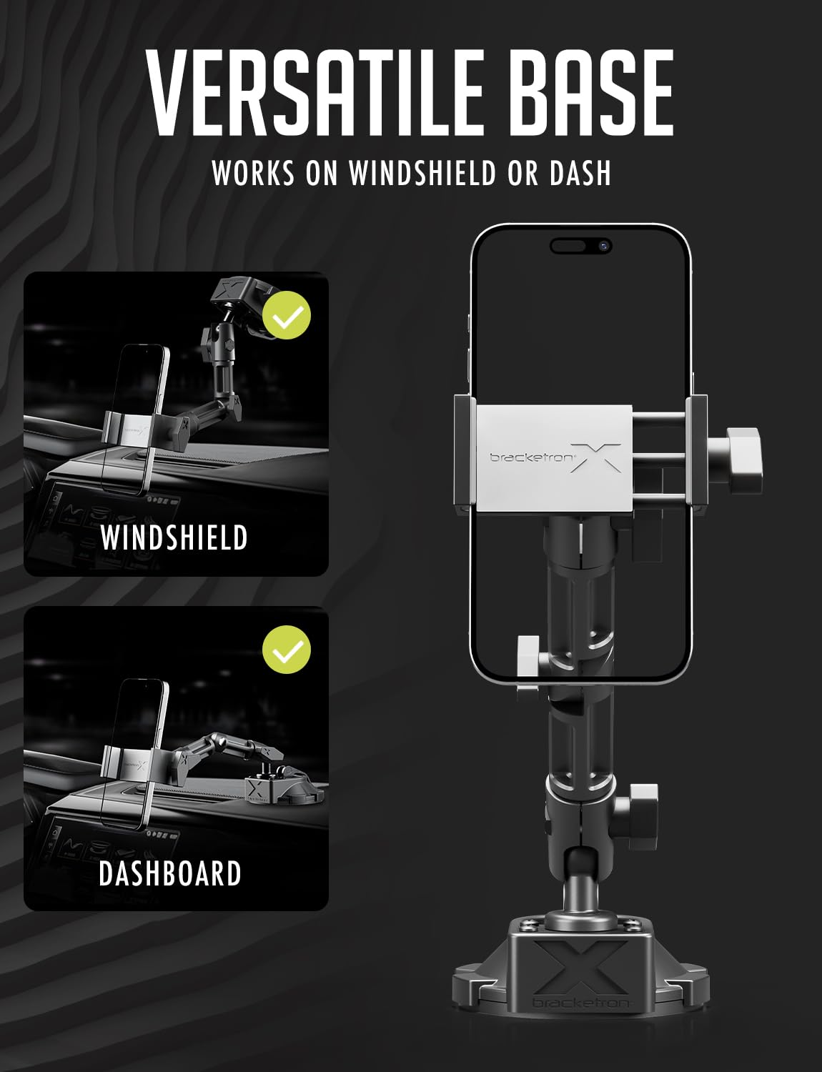 Heavy-Duty Universal Phone Car Mount - HD PRO Dash & Window Metal Clamp Holder for iPhone, Samsung, GPS - BX1-579-2 | Secure Hands-Free Driving, Perfect for Road Trips & Daily Commutes