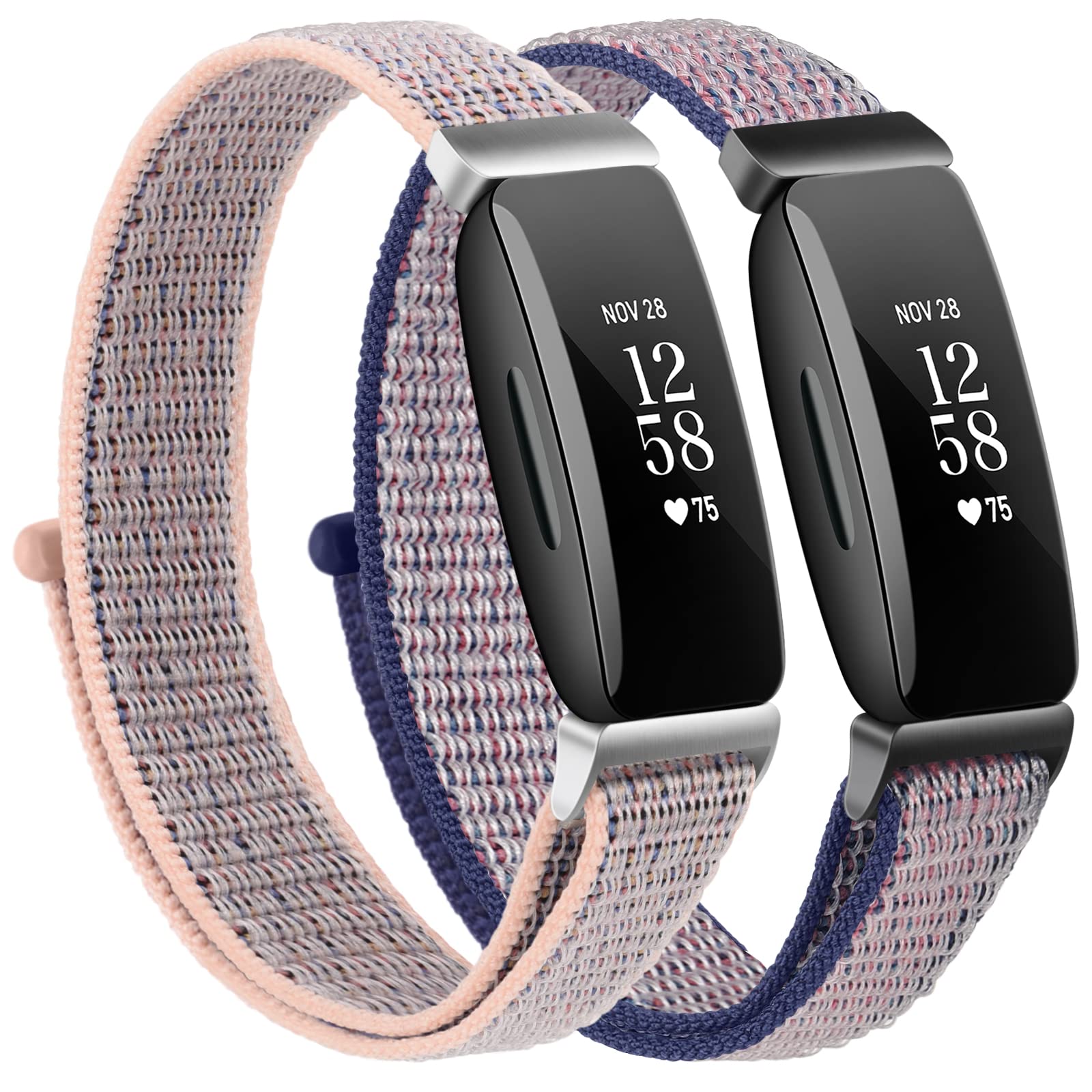 Soft Adjustable Breathable Nylon Replacement Bands Compatible with Fitbit Inspire 2 & Inspire HR - Comfortable Wristband for Women & Men - Perfect for Workouts, Running & Daily Wear
