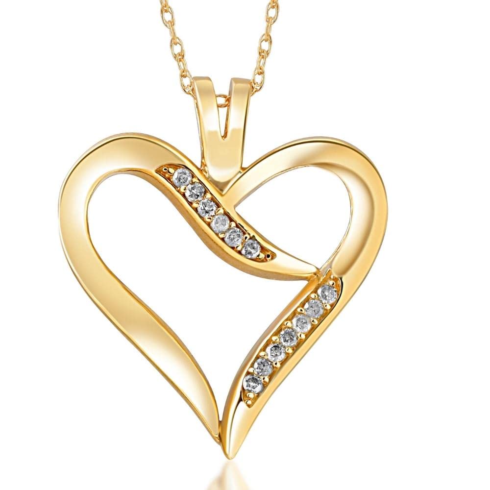 18K White/Yellow/Rose Gold Diamond Heart Pendant Necklace - Elegant Gift for Women, Valentine's Day & Anniversary Jewelry (18