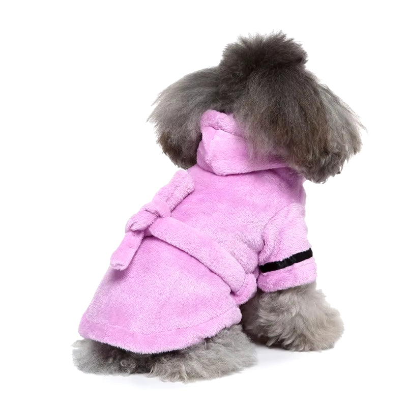 Soft Cotton Hooded Dog Bathrobe - Absorbent Pet Towel Pajama with Hood for Small & Large Dogs - Perfect for Bath Time, Grooming & Relaxing at Home