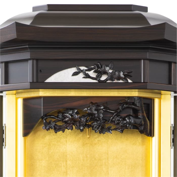 Premium SGI Soka Gakkai Buddhist Altar - Handcrafted Ebony Wood with Cherry Blossom Design for Home Meditation & Prayer (Castle Style) | Perfect for Zen Decor, Spiritual Practice & Asian-Inspired Interiors
