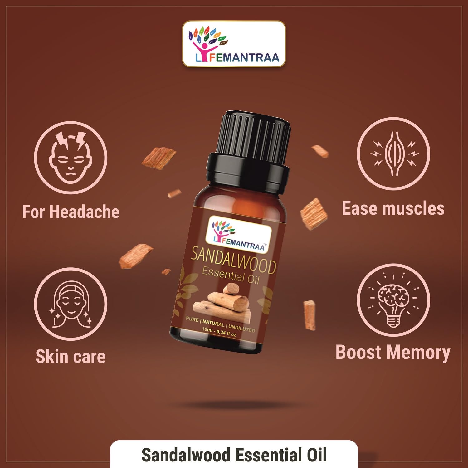 Pure Sandalwood & Jasmine Essential Oil Set - 100% Natural Aromatherapy Oils for Diffusers, Soap Making, Candles | 15ml Each (30ml Total) | Home Fragrance, Spa Relaxation, Yoga Meditation & Stress Relief