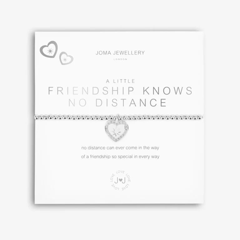Joma Jewellery Friendship Bracelet - A Little Friendship Knows No Distance - Perfect Gift for Best Friends, Long Distance Relationships & Special Occasions