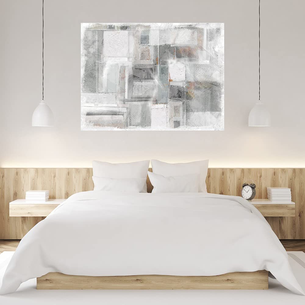 Cubist II Modern Abstract Canvas Wall Art - 43x32 Inch Ready to Hang Painting for Living Room, Bedroom, Office & Home Decor | Contemporary Fine Art for Walls in Cubism Style