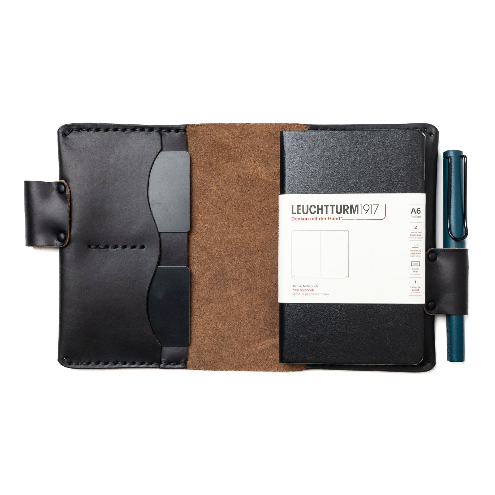 Premium Leather Leuchtturm1917 Pocket Notebook Cover - Slim Protective Case for A5 Notebooks - Perfect for Journaling, Sketching & Daily Planning