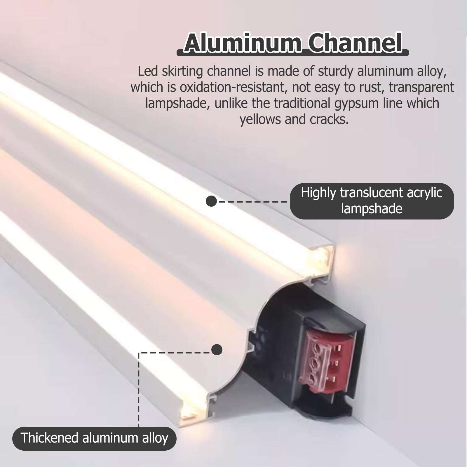 Aluminum LED Channel for Strip Lights - 13.1FT/400CM White Surface-Mounted Crown Molding Trim - Customizable Indirect Lighting Solution for Home, Hallway & Staircase Decoration