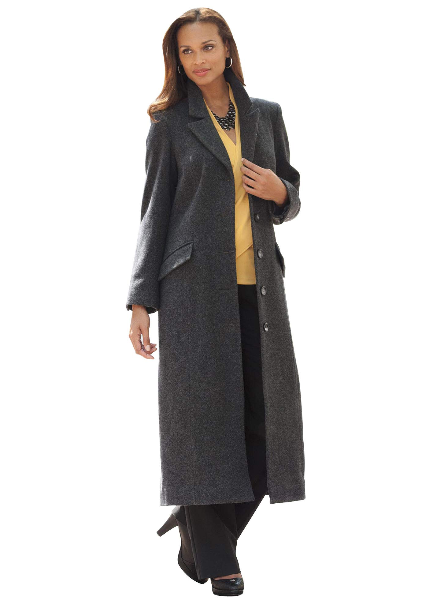 Jessica London Women's Plus Size Wool Blend Long Coat for Winter - Warm & Stylish Outerwear for Work, Travel & Special Occasions
