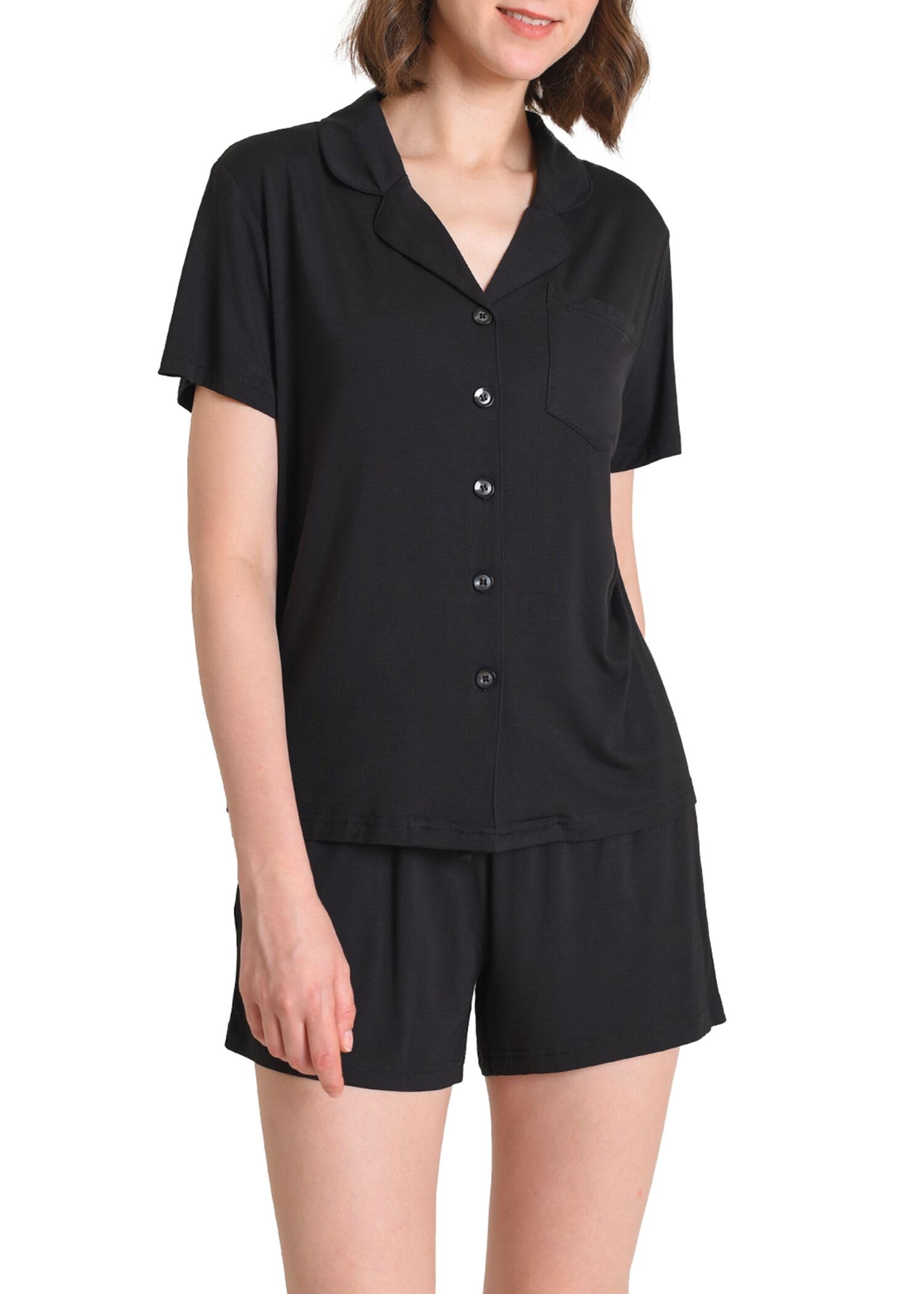 Cooling Viscose Women's Button Down Pajama Set - Soft & Breathable Sleepwear for Summer Nights, Loungewear, and Relaxing at Home