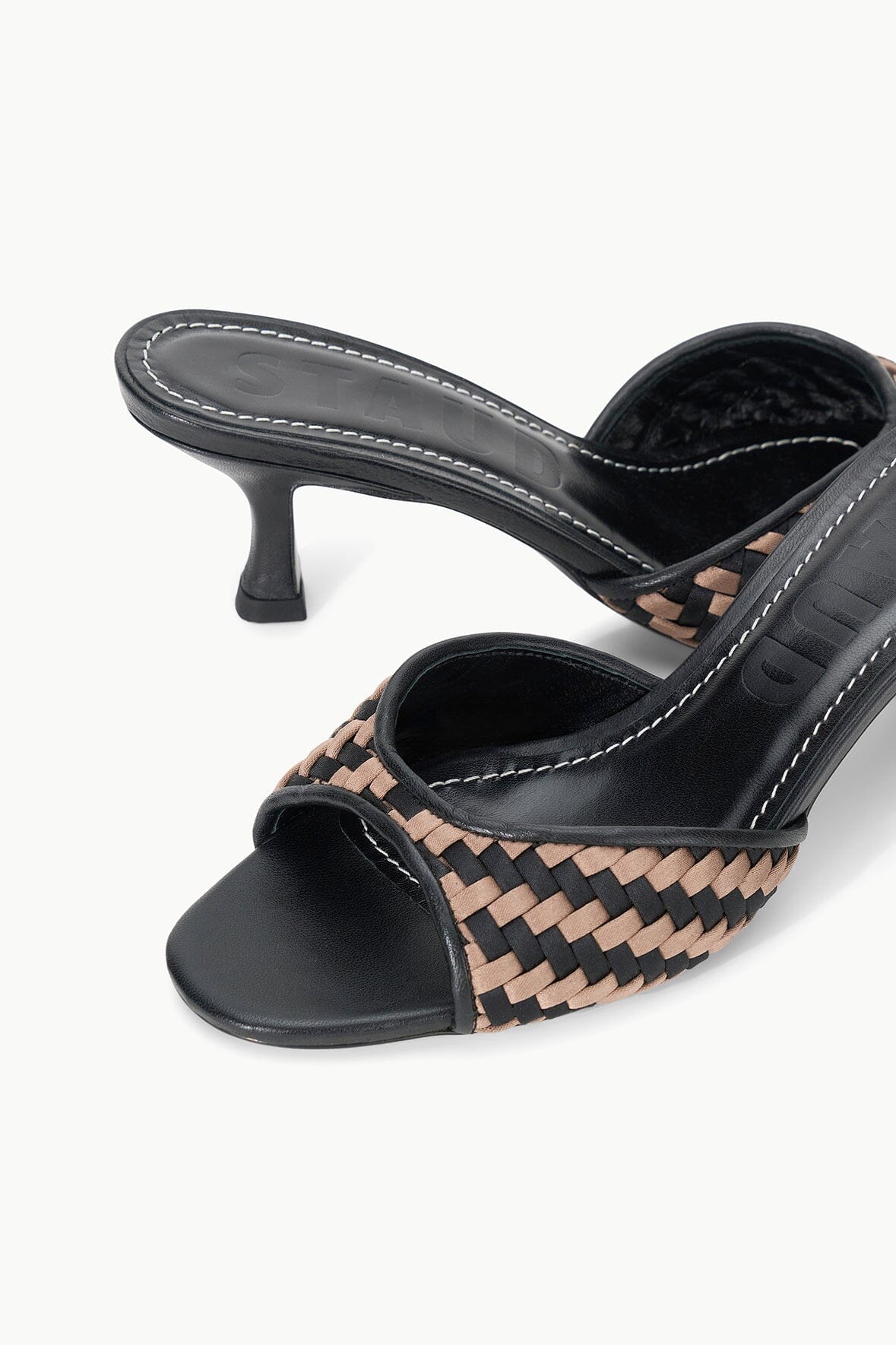 Brigitte Mule Shoes - Black Woven Leather Slip-On Loafers for Women | Comfortable Casual & Office Wear | Perfect for Work, Travel and Everyday Outfits