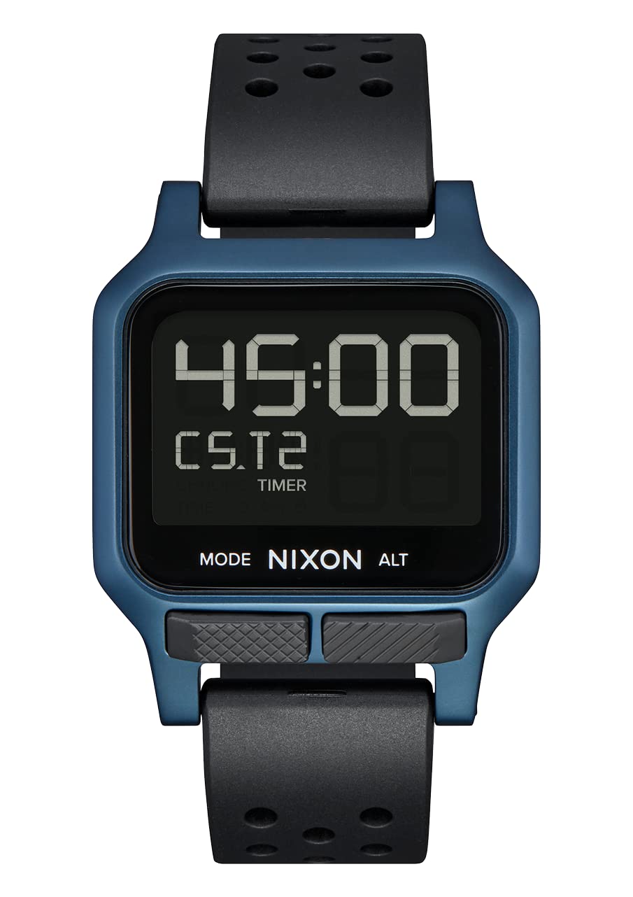 NIXON Heat A1320 Digital Sports Watch for Men & Women - Ultra Thin Lightweight Design, 38mm LCD Display, 20mm PU Band - 100M Water Resistant for Swimming, Running & Workouts - Perfect for Gym, Outdoor Activities & Daily Wear