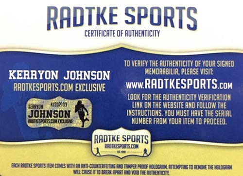 Authentic Kerryon Johnson Autographed Detroit Lions Blue Jersey - Signed NFL Football Memorabilia for Collectors & Fans - Perfect for Display, Gifting, and Game Day