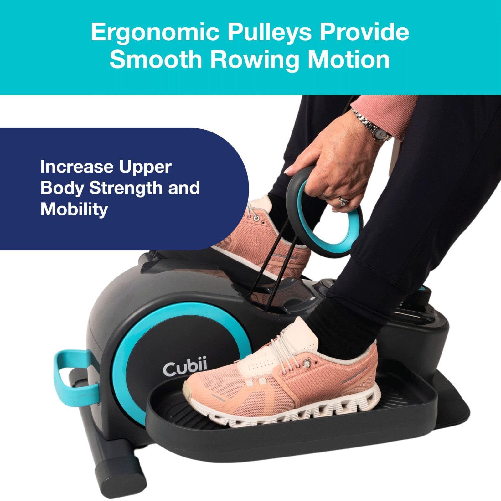 **Cubii Total Body 2-in-1 Under Desk Elliptical Machine – 12 Resistance Levels, Low-Impact Cardio & Strength Training for Home & Office – Ergonomic Pulley System for Full-Body Workout – Ideal for Adults & Seniors (Perfect for Sedentary Lifestyles & Active Recovery)**