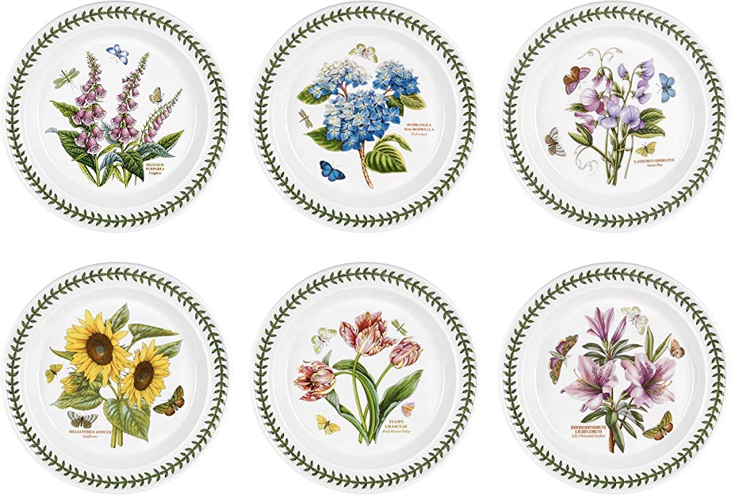 Portmeirion Botanic Garden Dinner Plates Set of 6 - Floral Design Ceramic Plates for Dining, Entertaining & Home Decor - Elegant Tableware for Restaurants, Weddings & Special Occasions