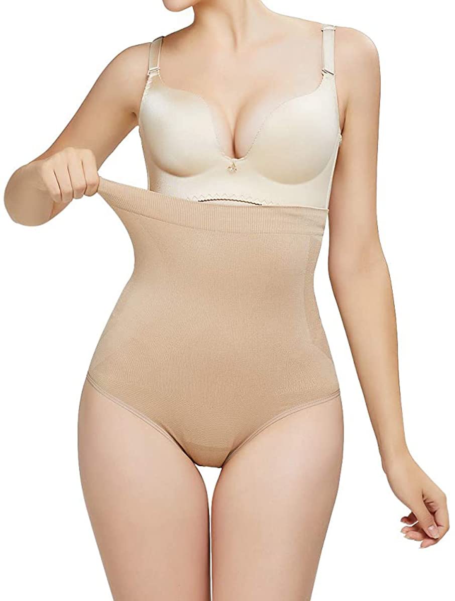 COSWE Women's High Waist Tummy Control Thong Panties - Body Shaper Shapewear with Butt Lifting for Slimming & Smoothing - Perfect for Daily Wear, Special Occasions & Under Tight Dresses
