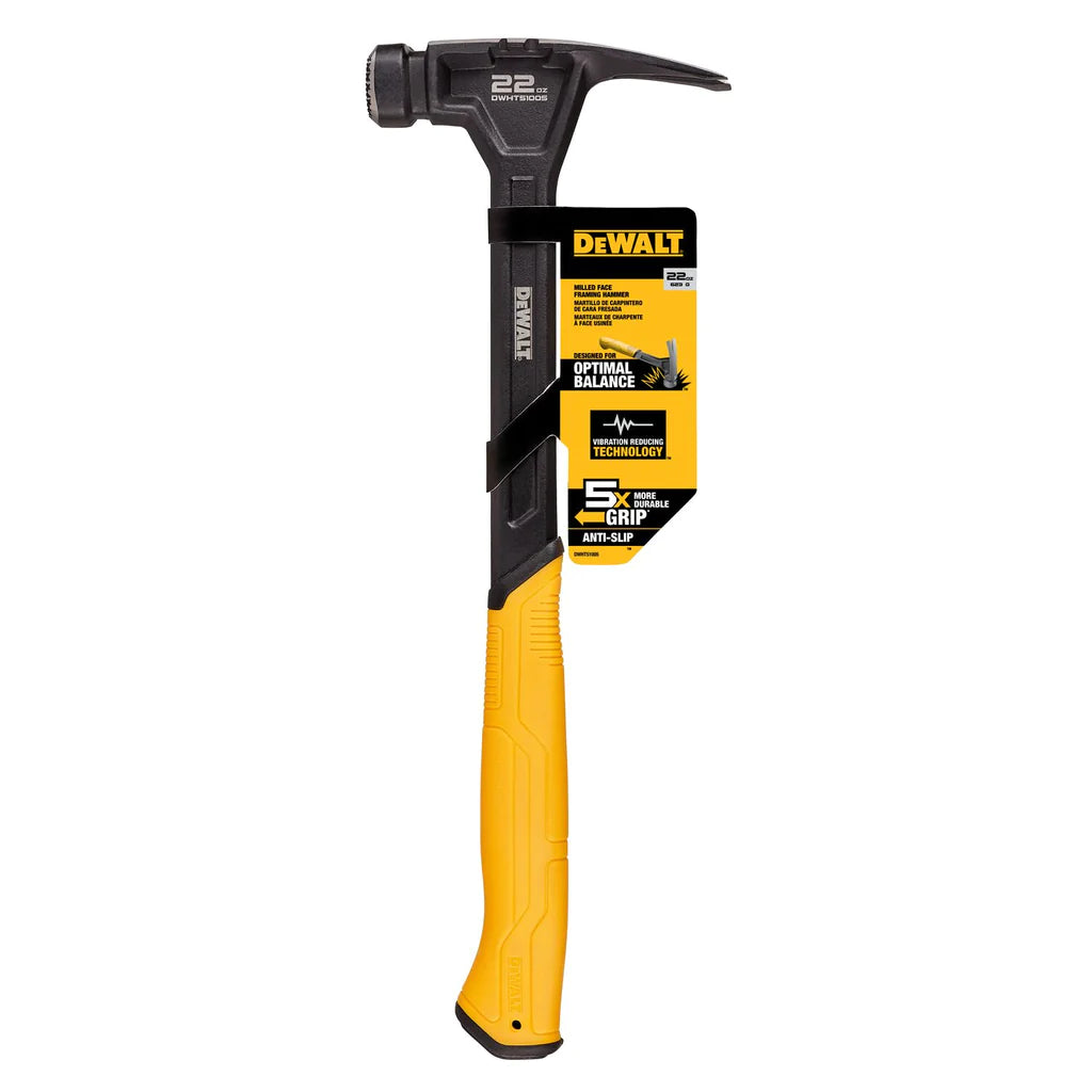DeWalt Rip Claw Steel Hammer - 16 oz Framing Hammer with Milled Face & Forged Steel Construction - Perfect for Carpentry, Construction, and DIY Home Projects