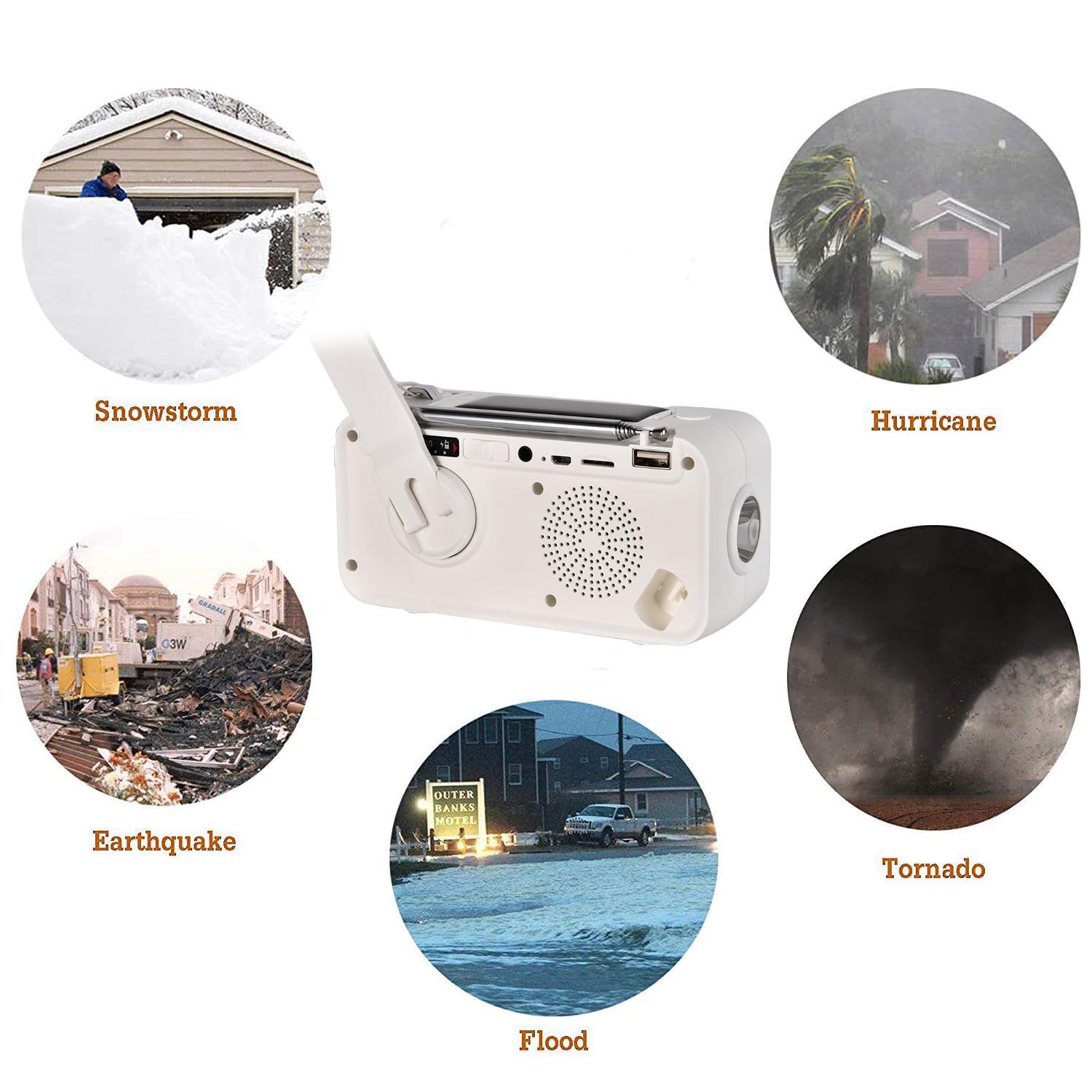 Emergency Solar Hand Crank Radio with Wind Up Function - Survival Equipment for Outdoor Activities - Solar Powered Radio with Torch, SOS Alarm, and Reading Lamp - Perfect for Camping, Hiking, and Emergency Preparedness