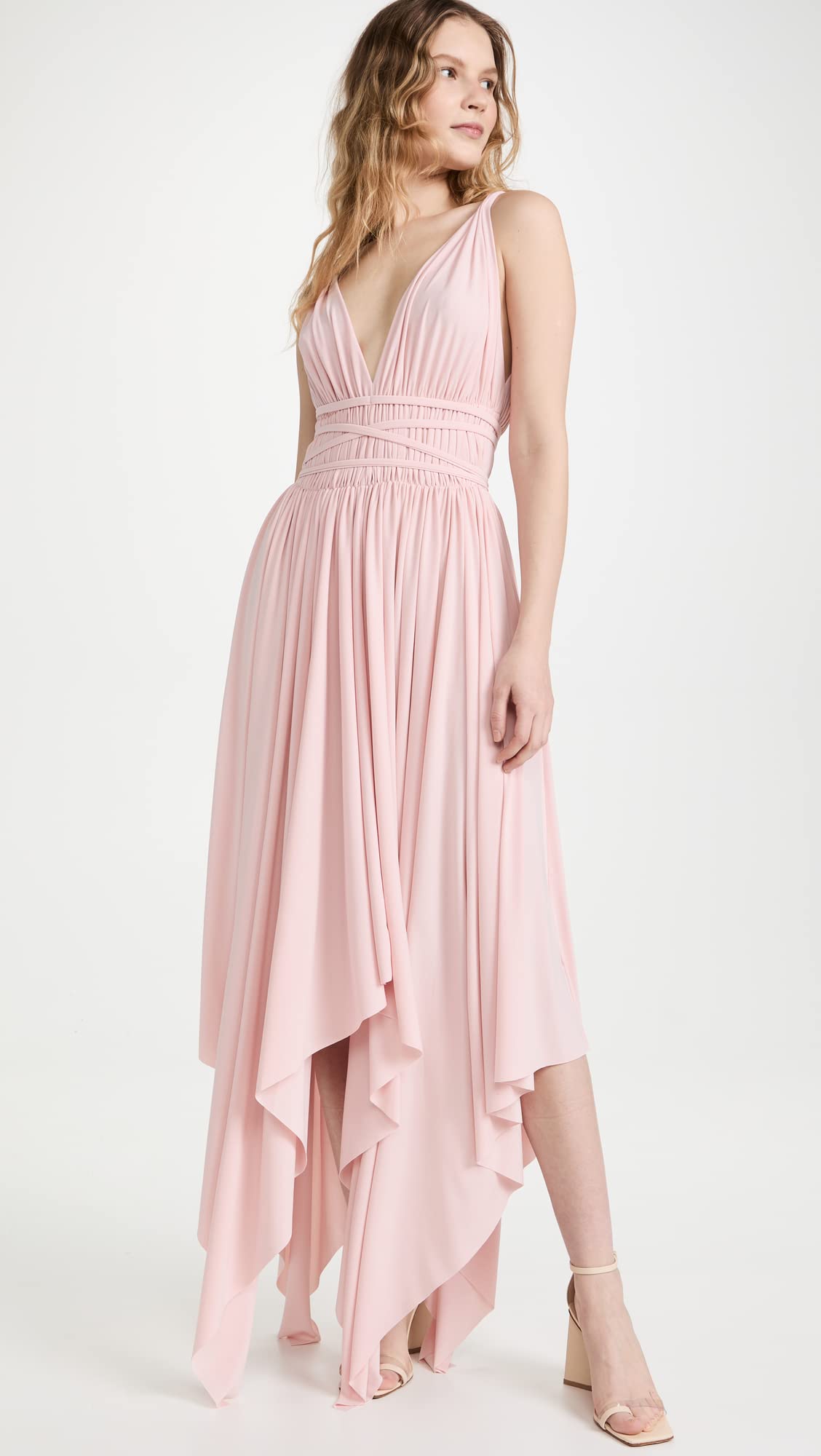 Norma Kamali Women's Goddess Dress - Elegant Flowy Maxi Dress for Weddings, Parties & Special Occasions | Perfect for Beach Vacations & Summer Evenings