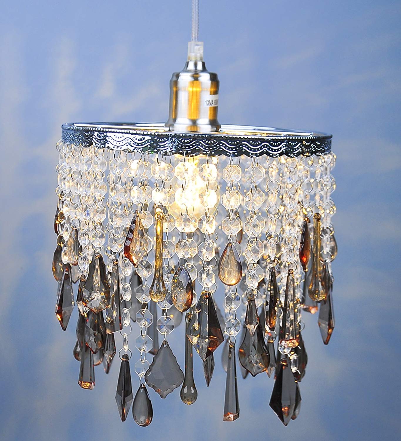 Vintage Retro Modern E27 Ceiling Pendant Light Fixture - White Hanging Lamp Holder with Suspension Kit for Living Room, Bedroom & Dining Room