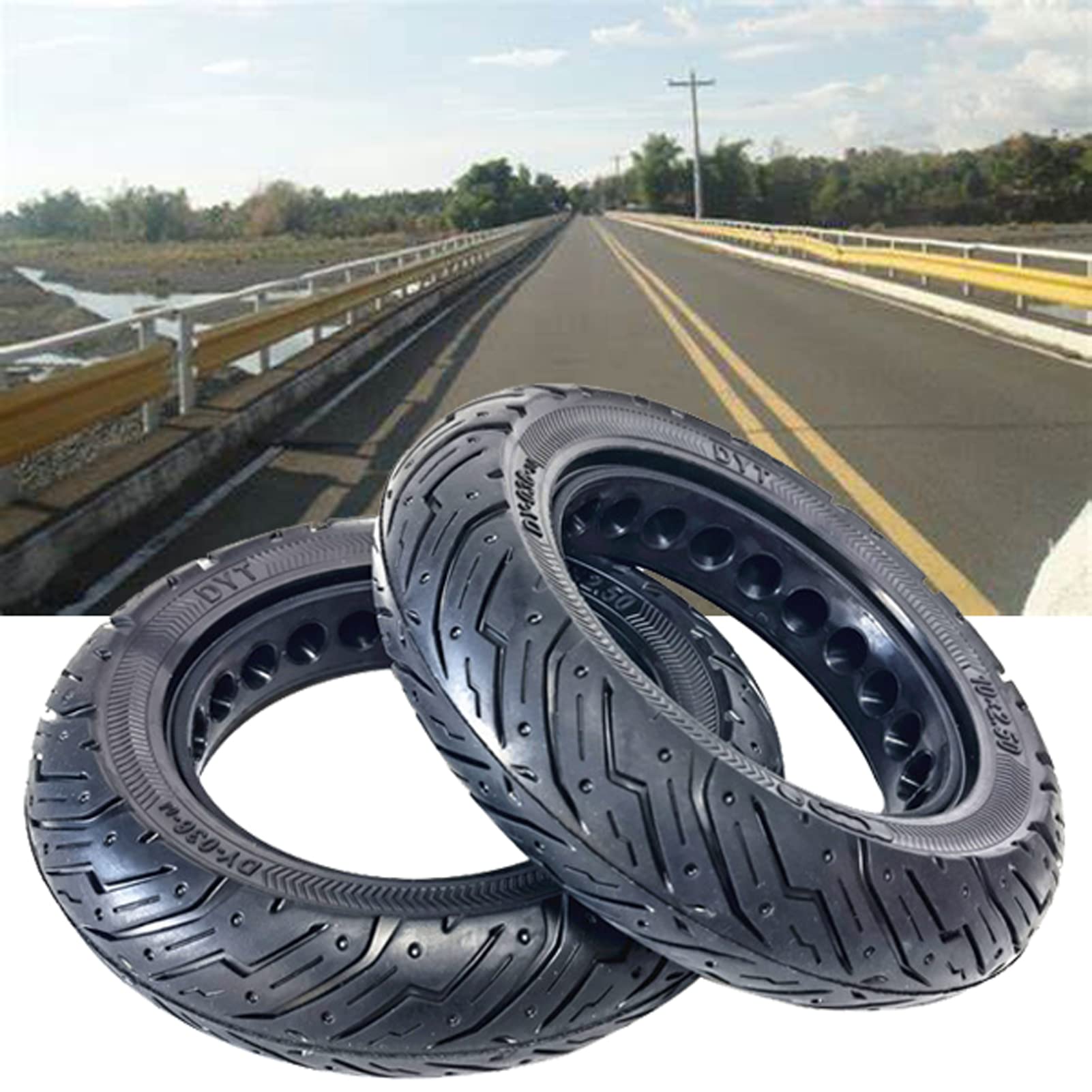 Durable Honeycomb Solid Tires for Electric Scooters - 10x2.50-6.5 Tubeless, Explosion-Proof Replacement Wheels (1 Pack) - Perfect for Commuting, Urban Travel & Last-Mile Delivery