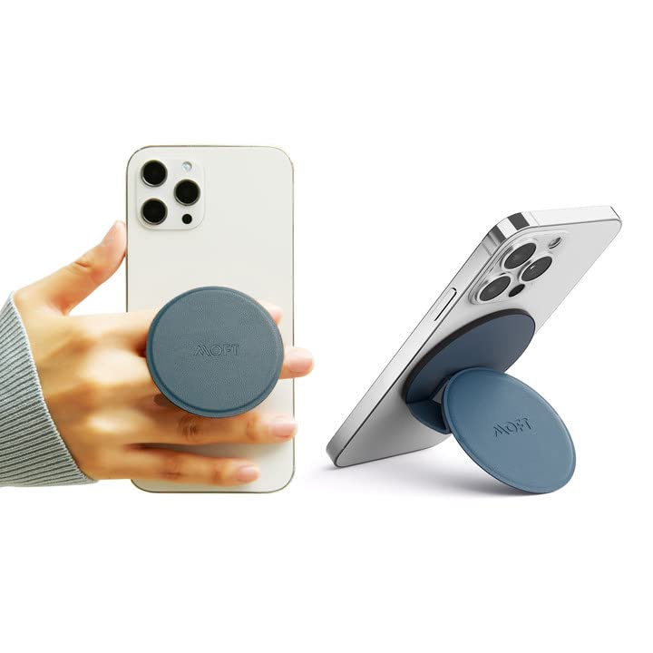 MOFT Universally Compatible Magnetic Phone Grip Stand - 360° Rotatable & Adjustable Angle Phone Holder for iPhone, Android & All Smartphones | Portable, Pocket-Friendly Design | Perfect for Video Calls, Hands-Free Viewing & Travel (Deep Blue)