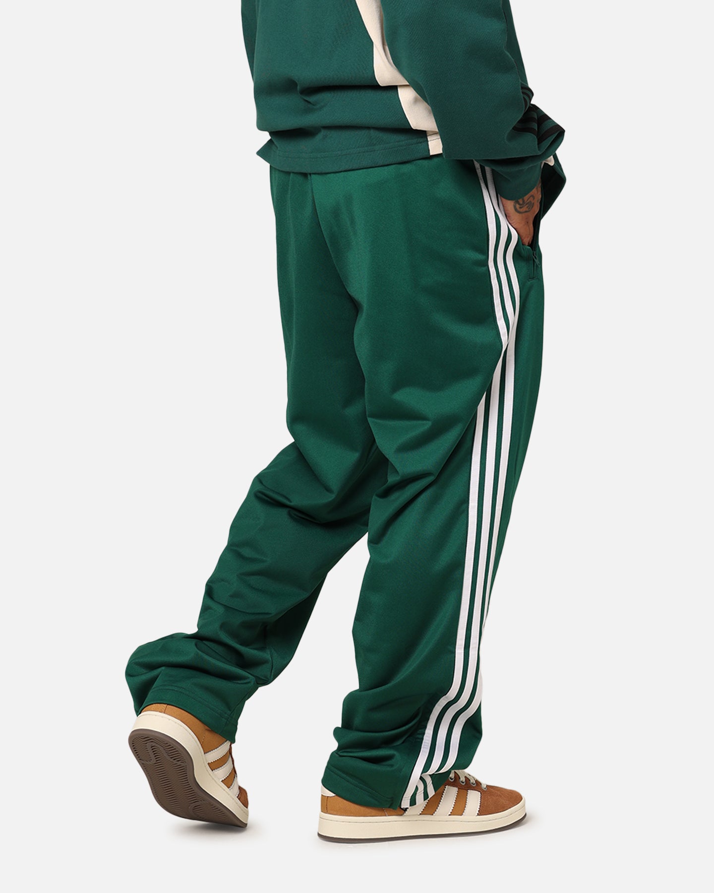Adidas Adicolor Classics Firebird Track Pants for Men - Green Athletic Joggers for Running, Gym & Casual Wear