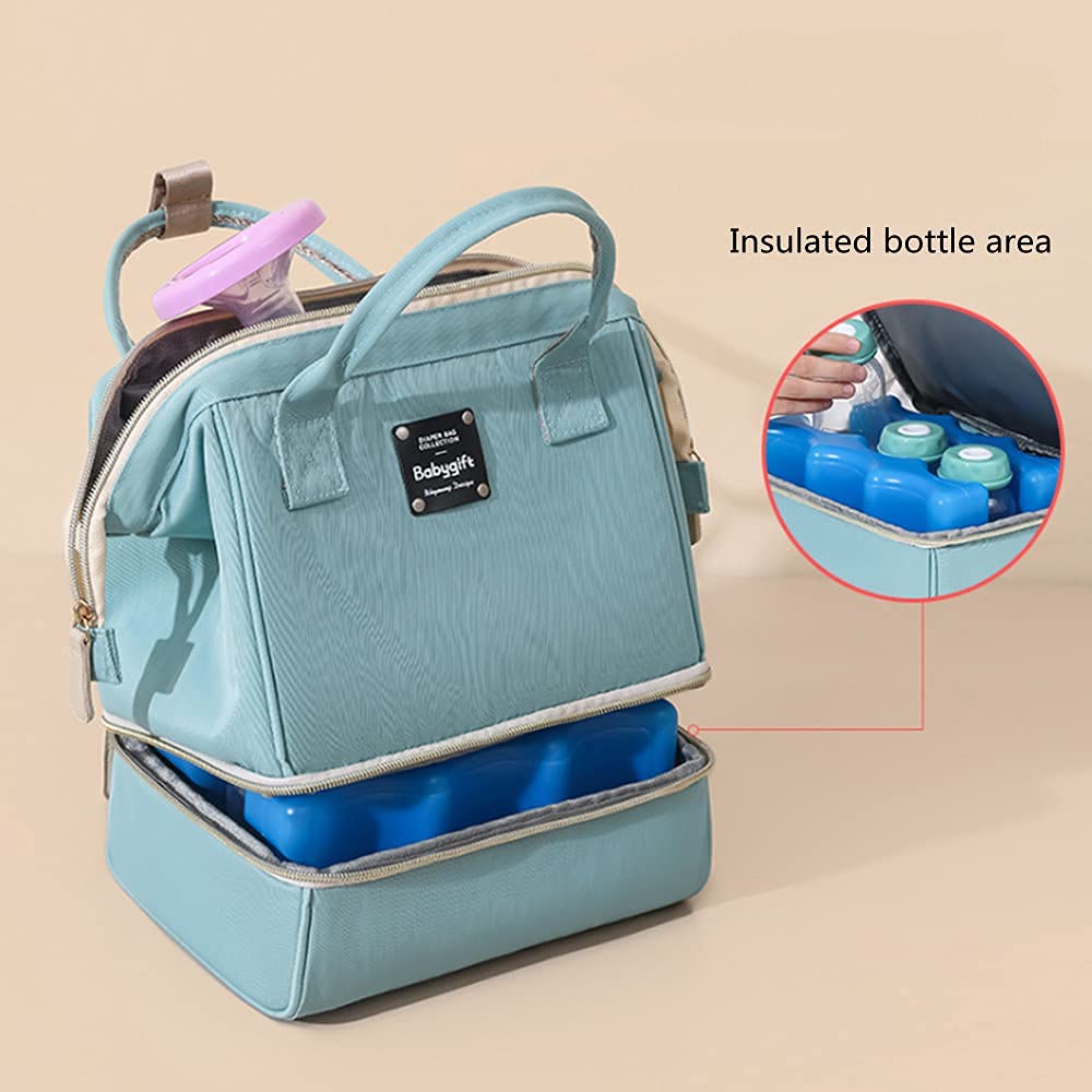 Portable Breast Pump Backpack - Insulated Mini Diaper Bag with Double Layer for Nursing Moms | Perfect for Work, Travel & On-the-Go Pumping
