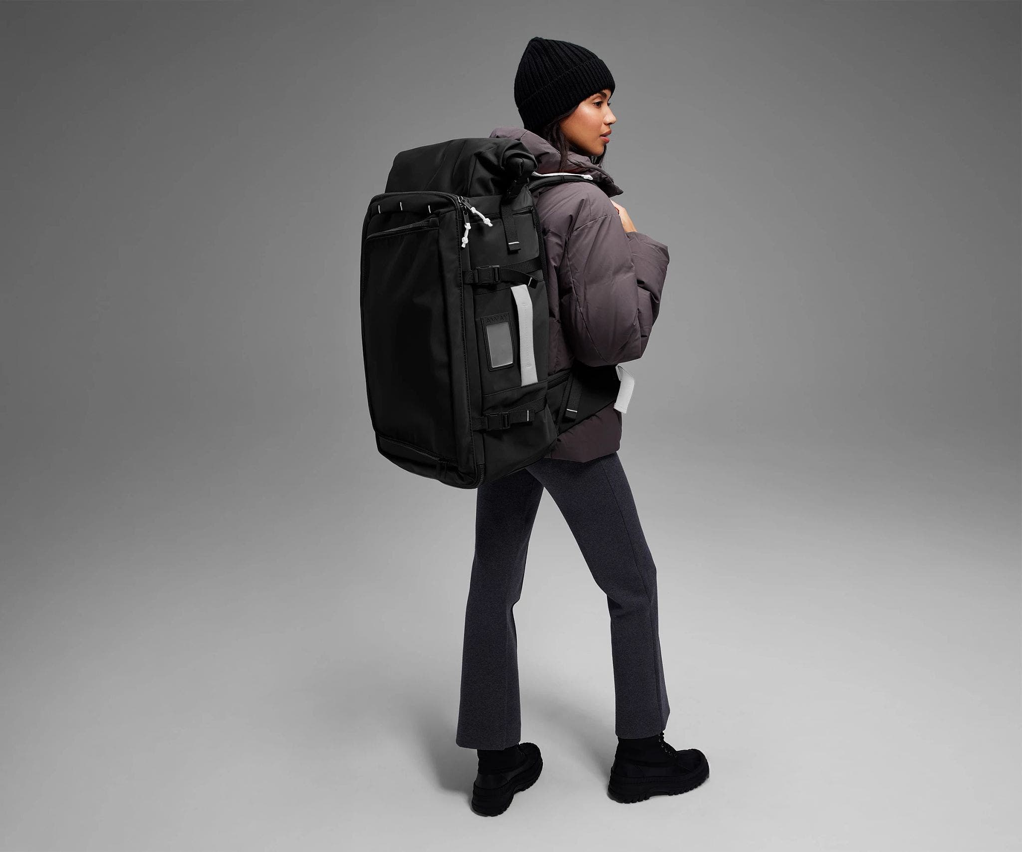 Jet Black 55L Carry On Boot Bag - Durable Travel Duffel for Hiking, Gym & Weekend Trips
