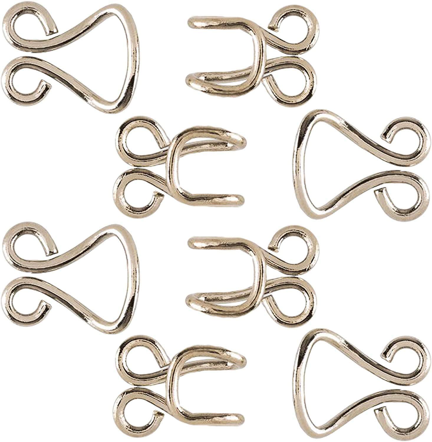Nickel Plated Sewing Hooks and Eyes - 1/2 Inch (0.5