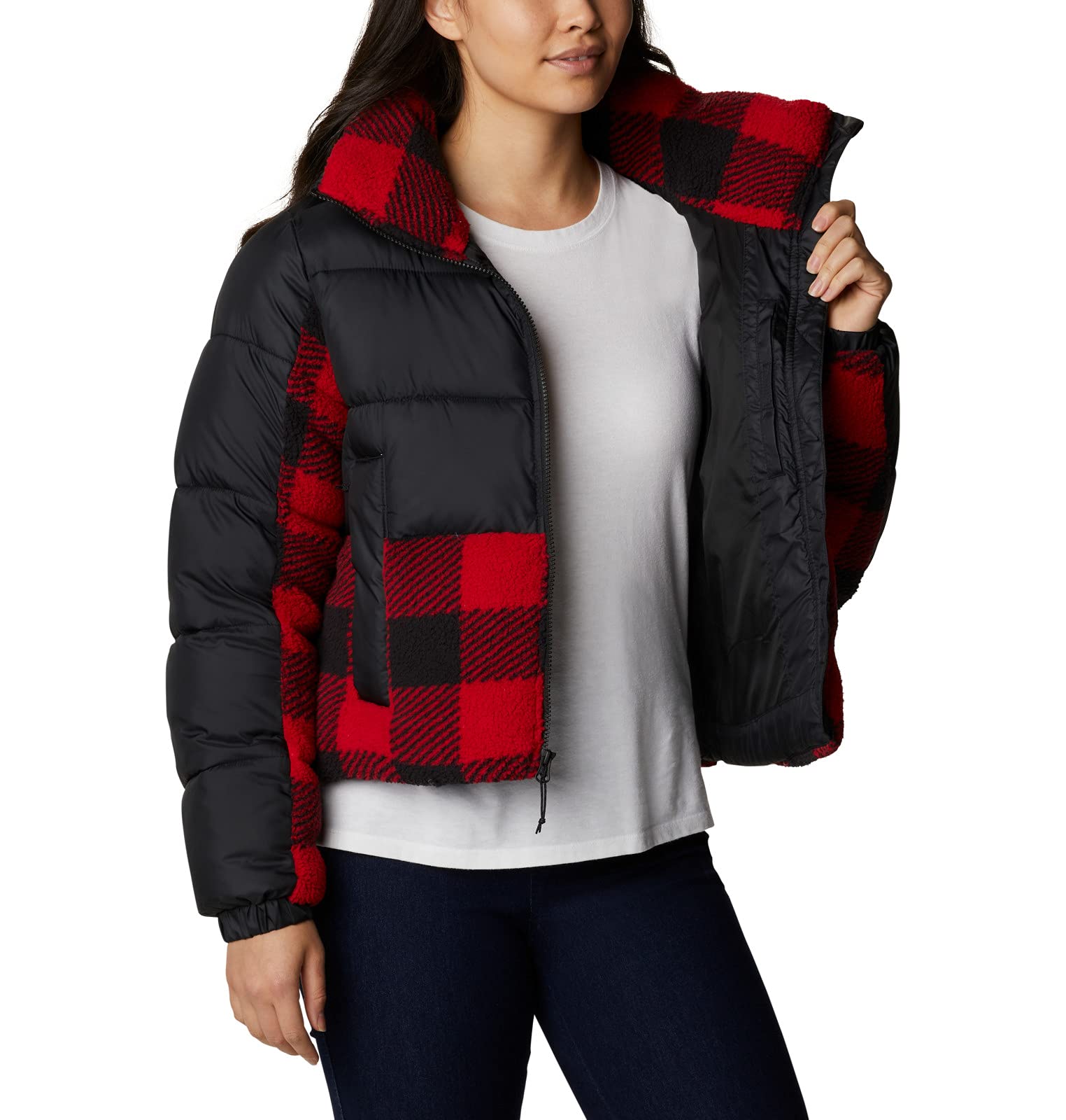 Columbia Women's Leadbetter Point Sherpa Hybrid Jacket - Warm Fleece-Lined Winter Coat for Outdoor Activities, Hiking & Casual Wear