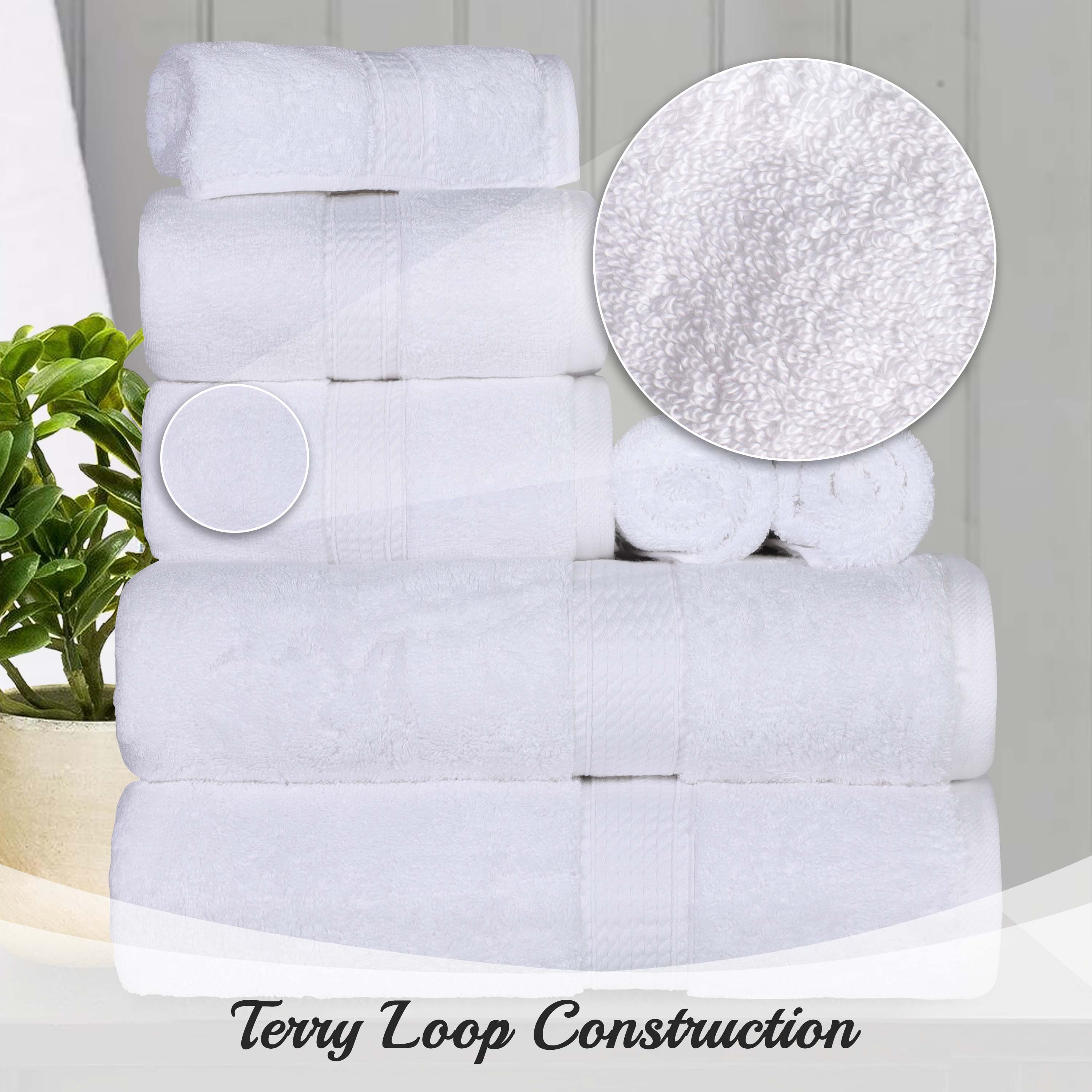 Premium 8-Piece Egyptian Cotton Towel Set - Ultra Soft, Heavyweight & Plush for Bath, Spa & Luxury Home Decor