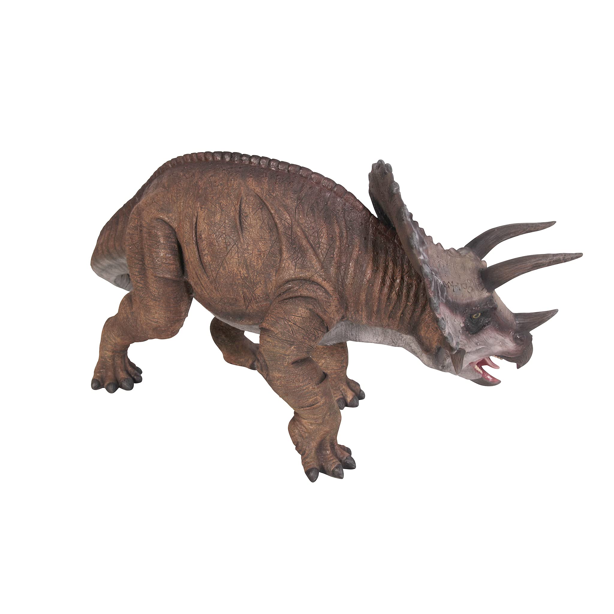 Design Toscano Triceratops Scaled Dinosaur Statue - Lifelike Prehistoric Dinosaur Decor for Home, Office, or Garden - Perfect for Dinosaur Lovers and Jurassic Themed Spaces