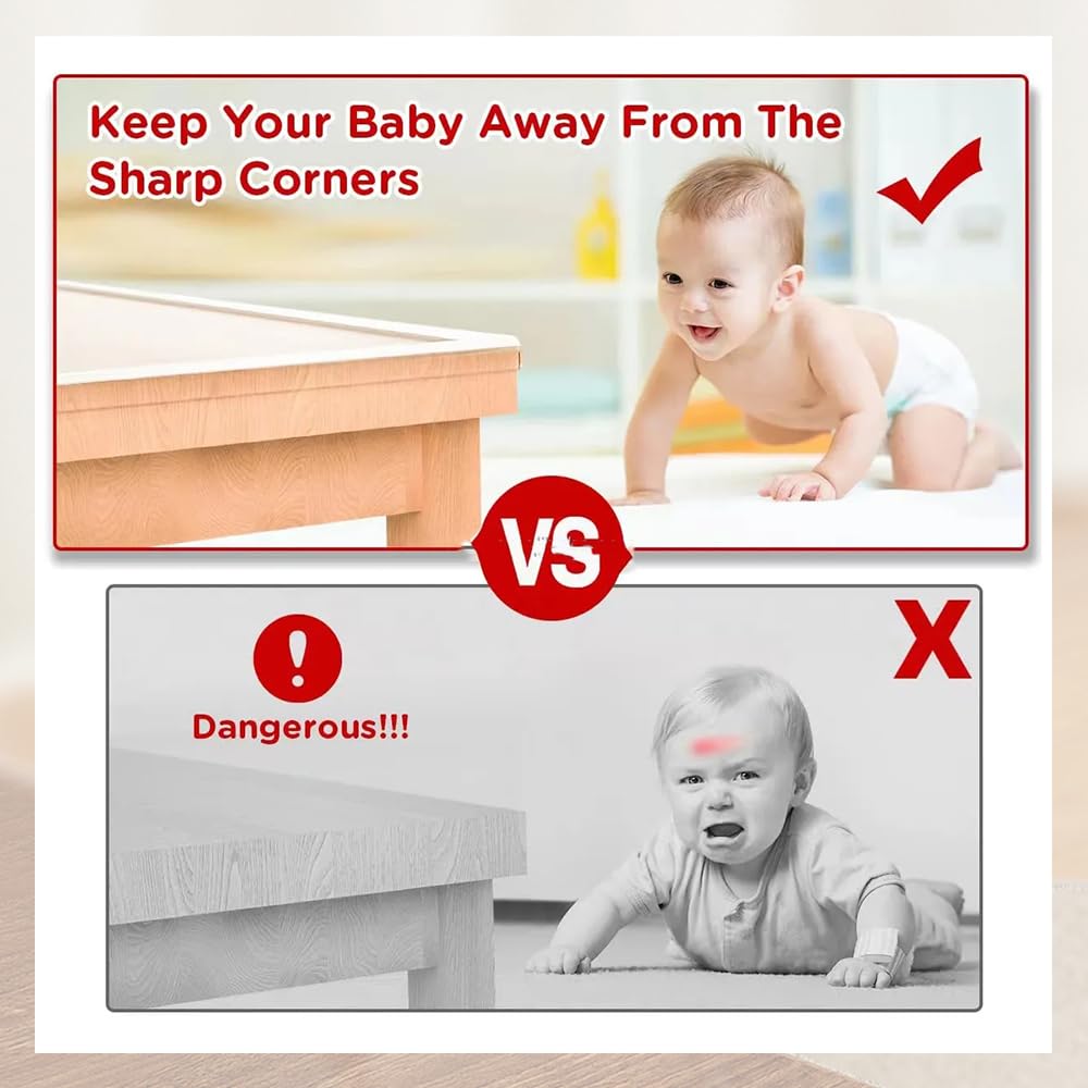 Baby Proofing Edge Protector - Clear Safety Corner Guards for Furniture (1.2in x 32.8ft) | Child Proof Bumper Strips for Tables, Counters & Sharp Edges | Home Safety Essential for Toddlers & Kids