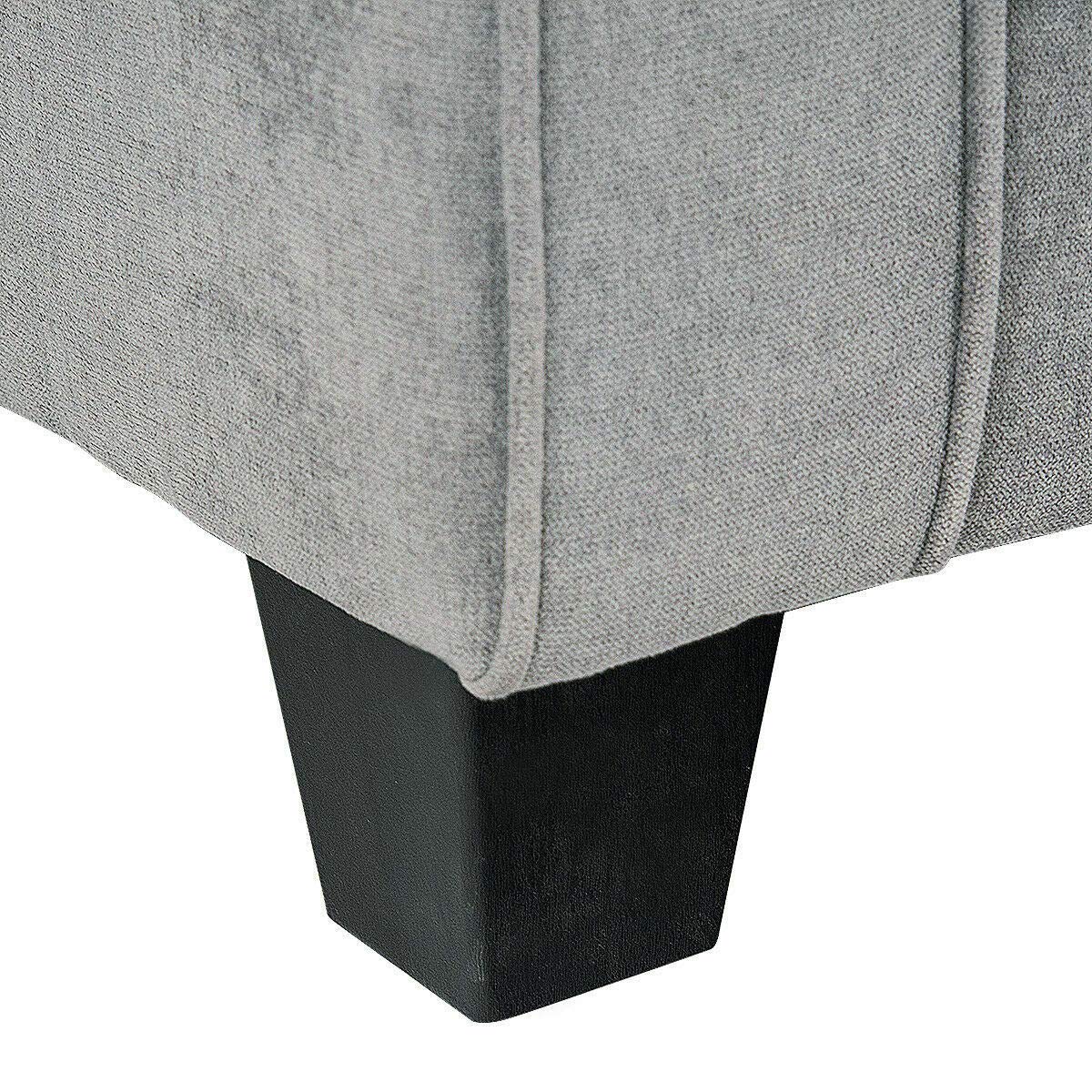 Luxury Gray Tufted Upholstered Sofa Loveseat with Square Armrests - Modern Home Furniture for Living Room, Lounge & Office Decor