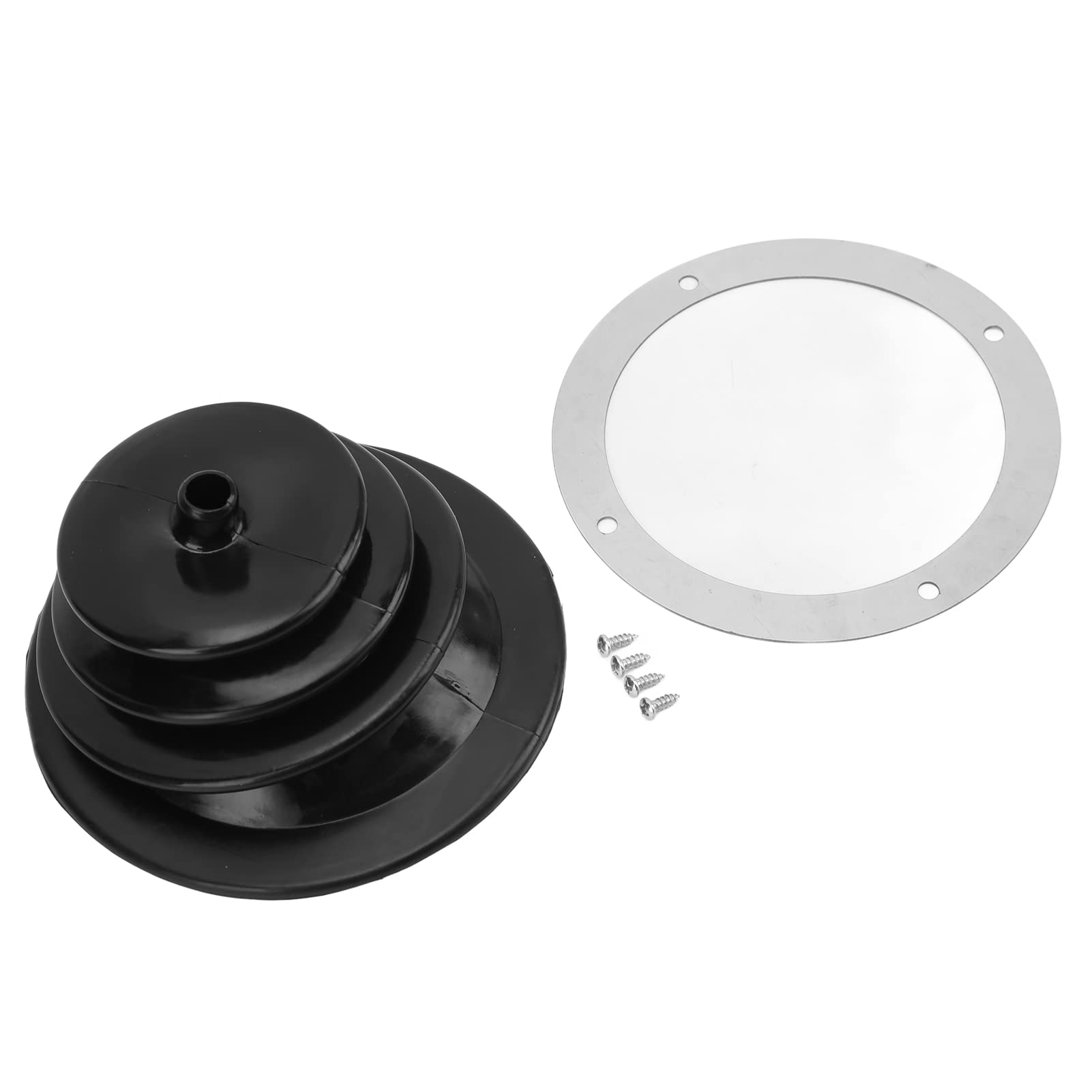 Astibym Black Round 5.250in High Accuracy Shifter Boot Plate - Premium Dust Cover for Car Gear Shift Head | Perfect for Manual Transmission Upgrades & Shift Accessories | Ideal for Racing, Daily Driving & Car Enthusiasts
