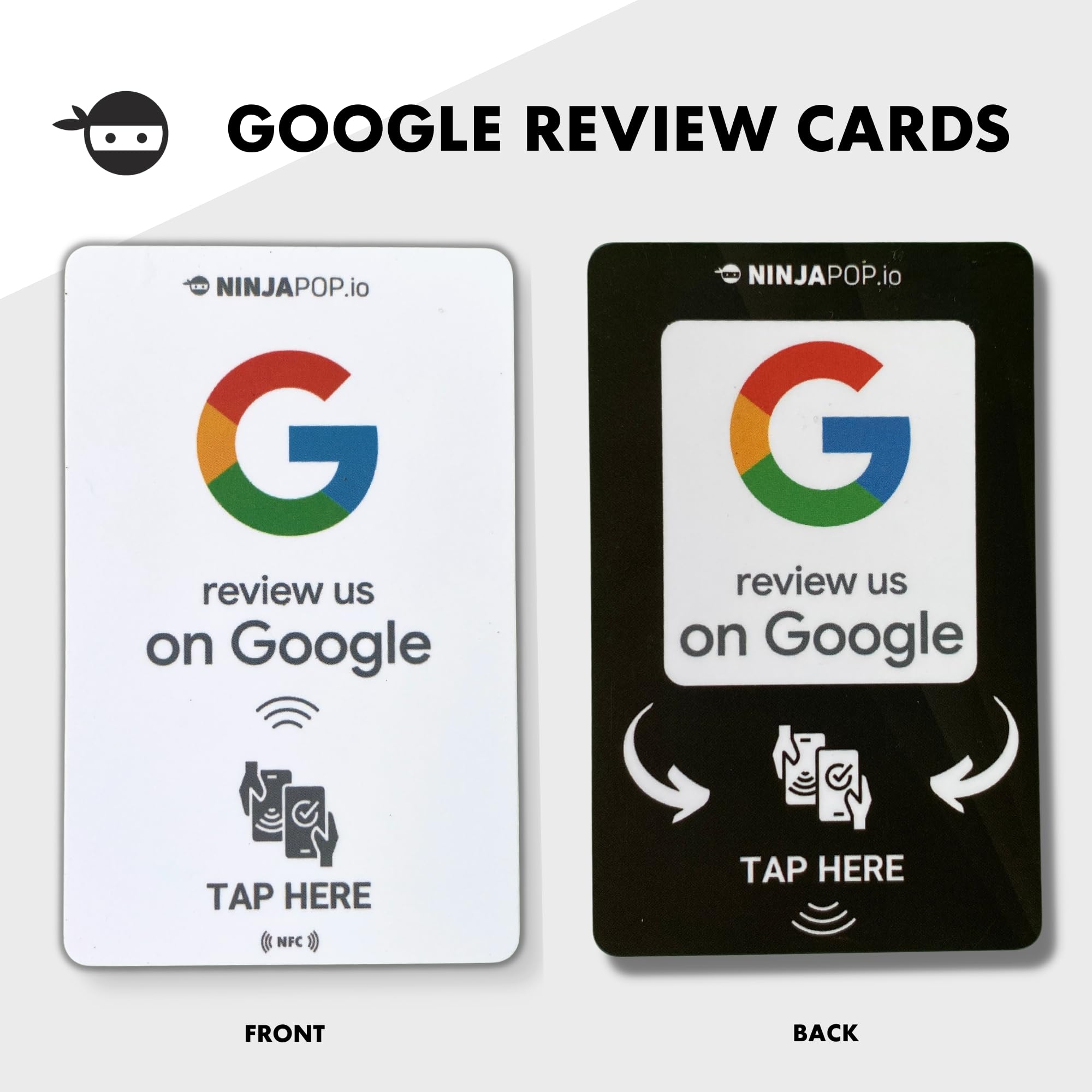10 Pack Ninja Pop NFC Review Cards - Share Your Google Review Link Easily - Perfect for Businesses, Restaurants & Retail Stores to Boost Online Reviews