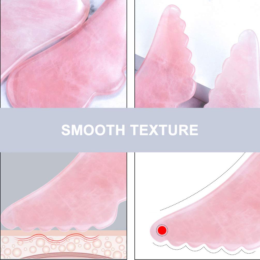 Natural Rose Quartz Gua Sha Scraping Board - Crystal Facial Massage Tool for Glowing Skin, Lymphatic Drainage & Relaxation | Spa, Home Self-Care & Beauty Routine Essential